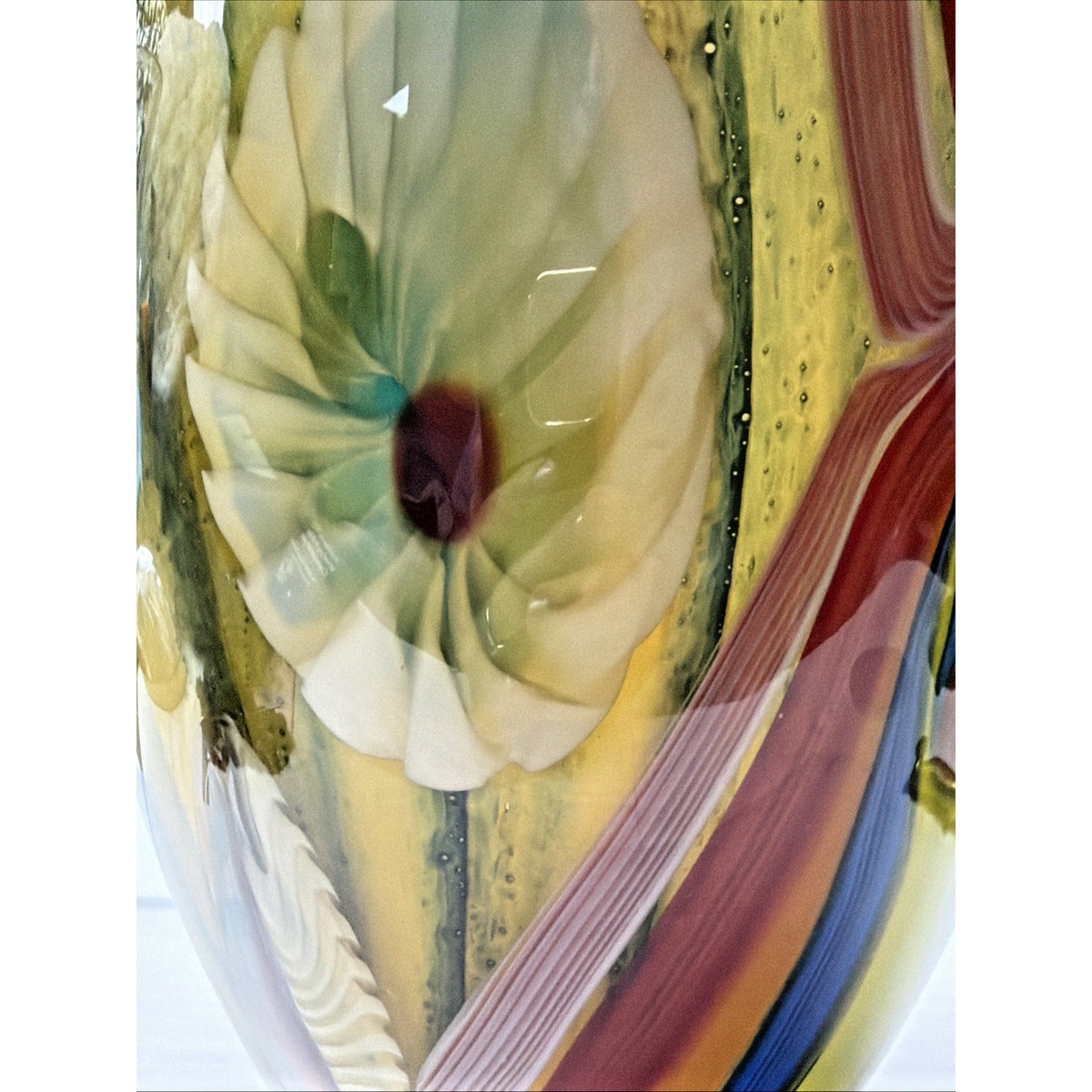 Vtg Cristalleria Ann Primrose D'Arte Murano Abstract Vase Millefiori Sommerso