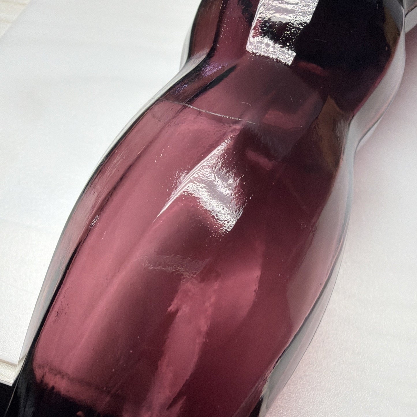 MCM Empoli Glass Purple Amethyst Genie Bottle Decanter Ribbed Optic No Stopper