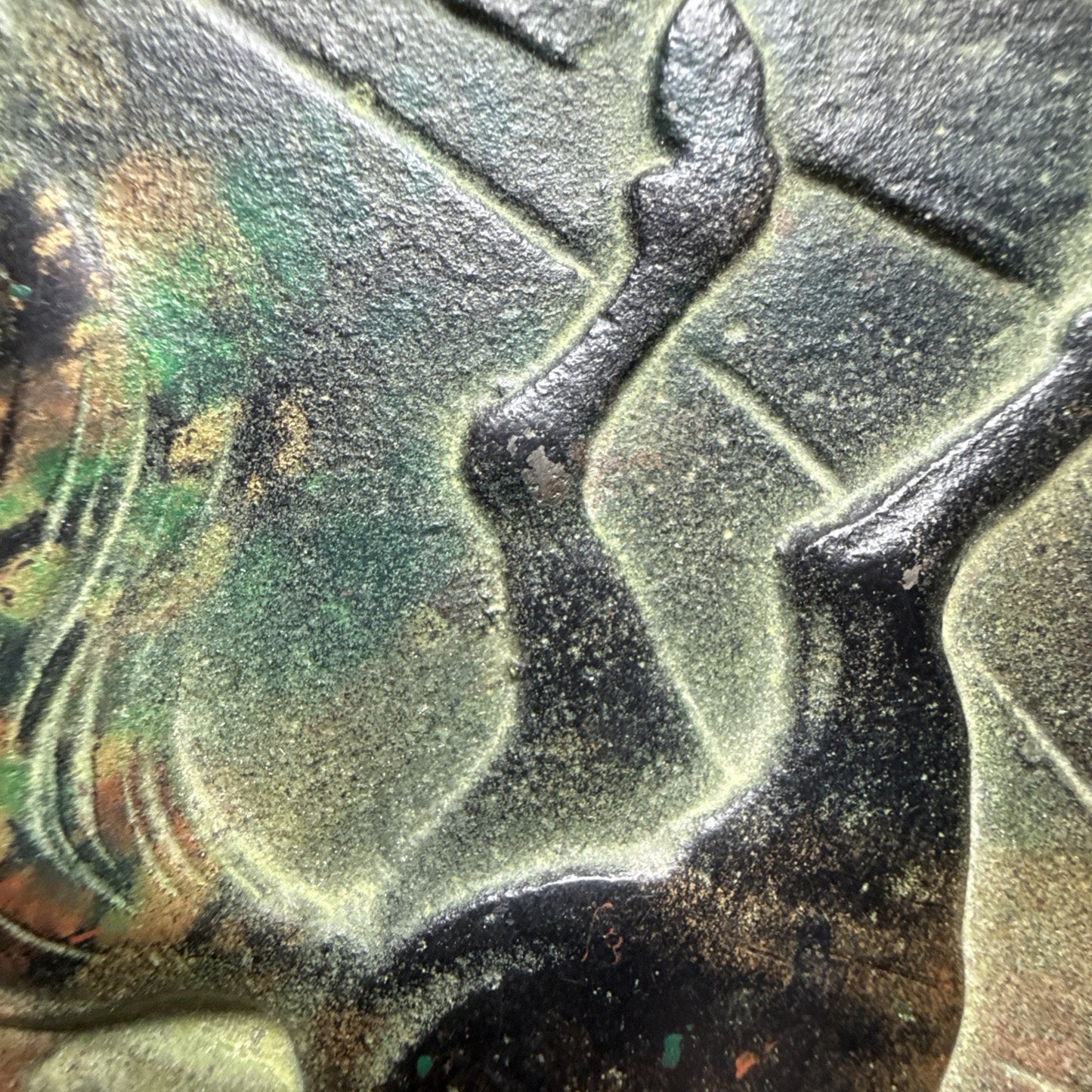 Antique Bradley Hubbard Cast Iron Wall Plaque Plate Wild Horse Stallions Bronze