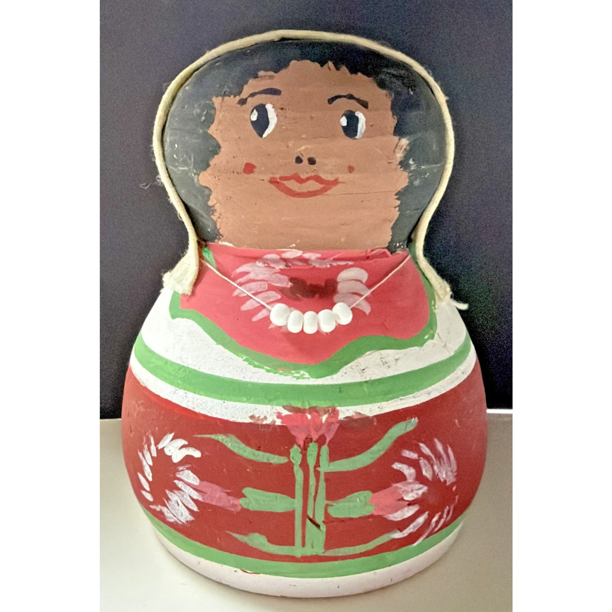 Folk Art Baja California Norte Pottery Girl Terracotta Clay Figurine As Is