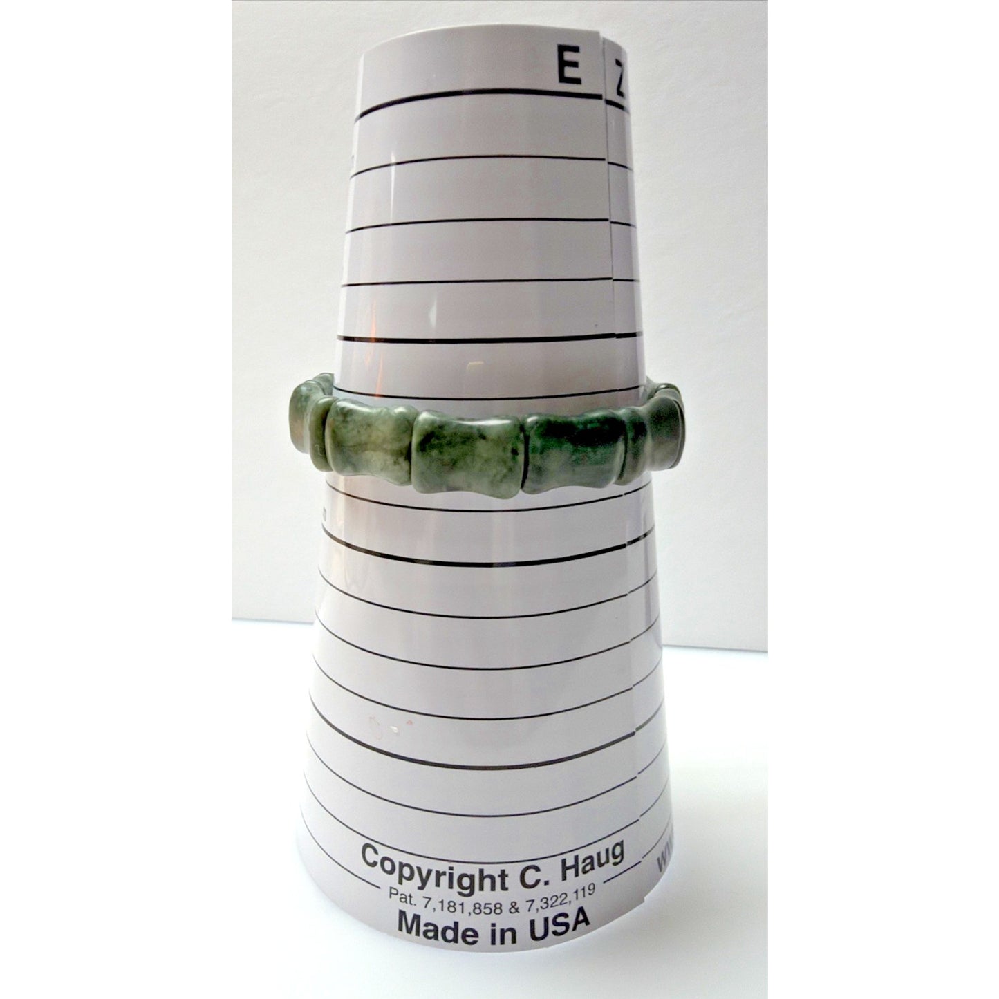 Natural Nephrite Jade Serpentine Stretch Bracelet Good Luck Bamboo Bone Read