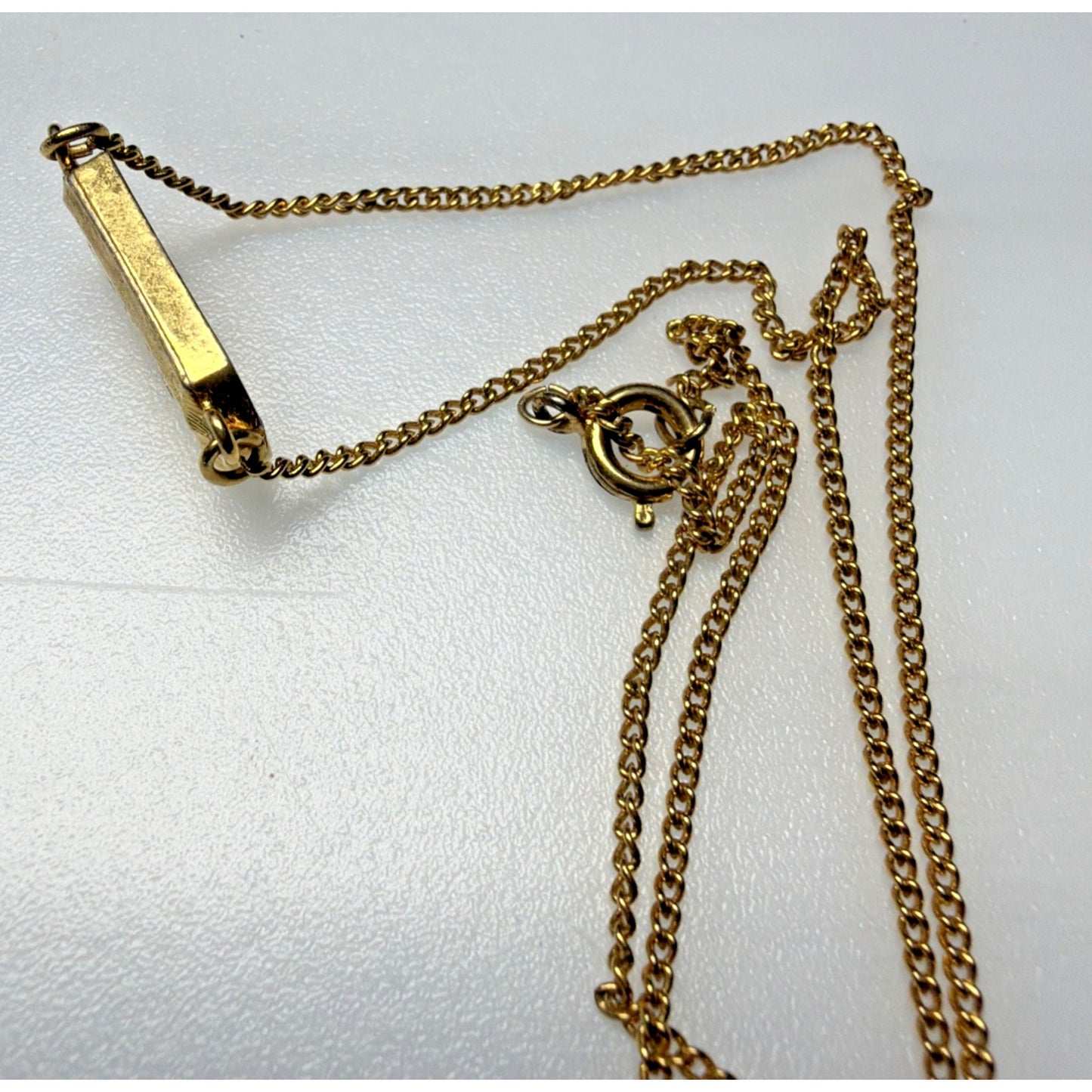 Vintage Crown Trifari Gold Tone Aquarius Zodiac Pendant Necklace