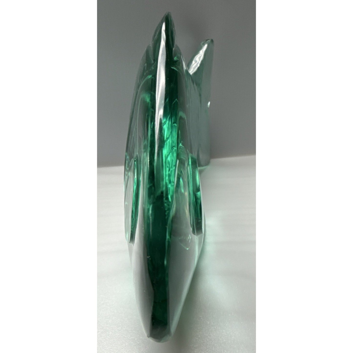 Vintage Cut Crystal Goldfish Big Eye Koi Fish Sculpture Aqua Green As-Is