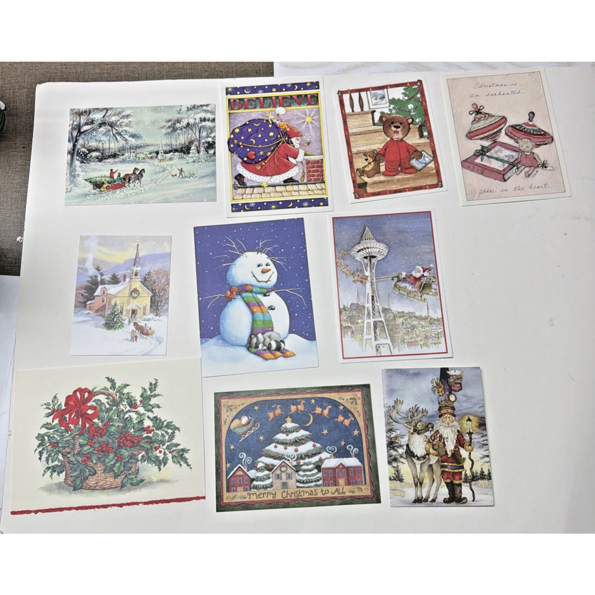Vtg Lot of 10 Christmas Cards Luedecke Clementson Shedd Kogut Flavia Engelbreit