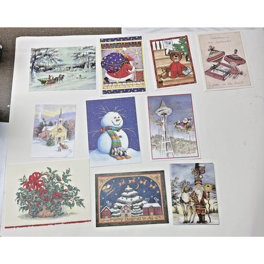 Vtg Lot of 10 Christmas Cards Luedecke Clementson Shedd Kogut Flavia Engelbreit