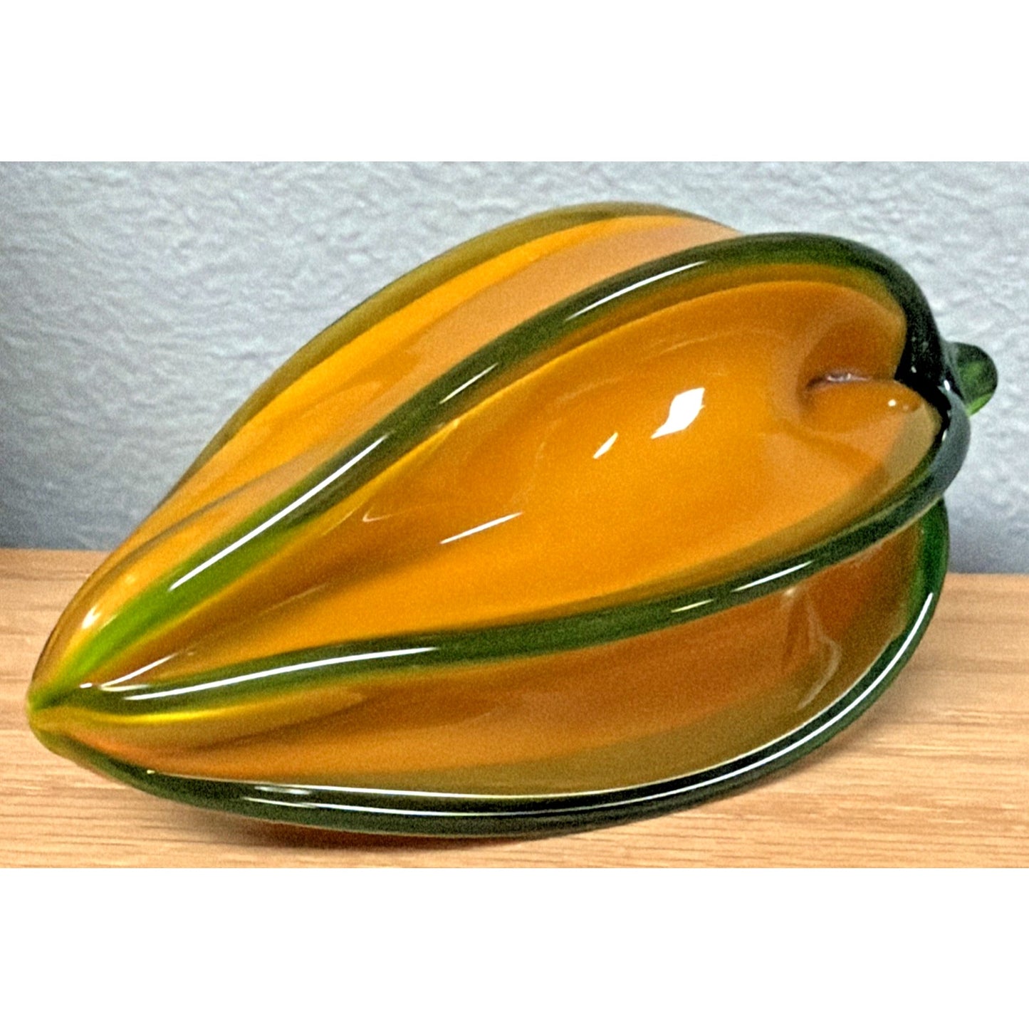 Vintage Murano Glass Star Fruit Squash Vegetable Paperweight Layered Applied