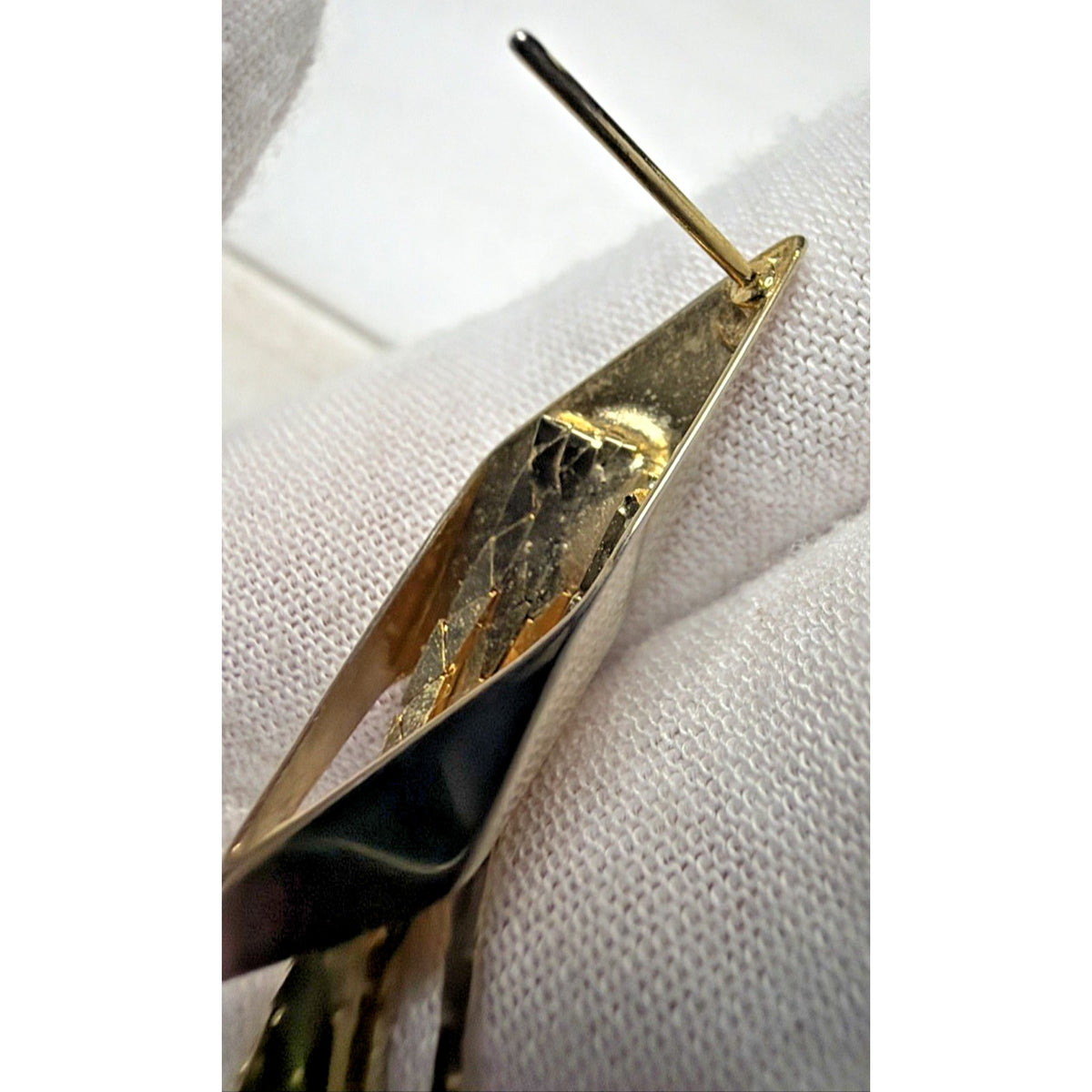 Vintage Gold Tone Geometric Tassel Earrings Chain Dangle Drop Post
