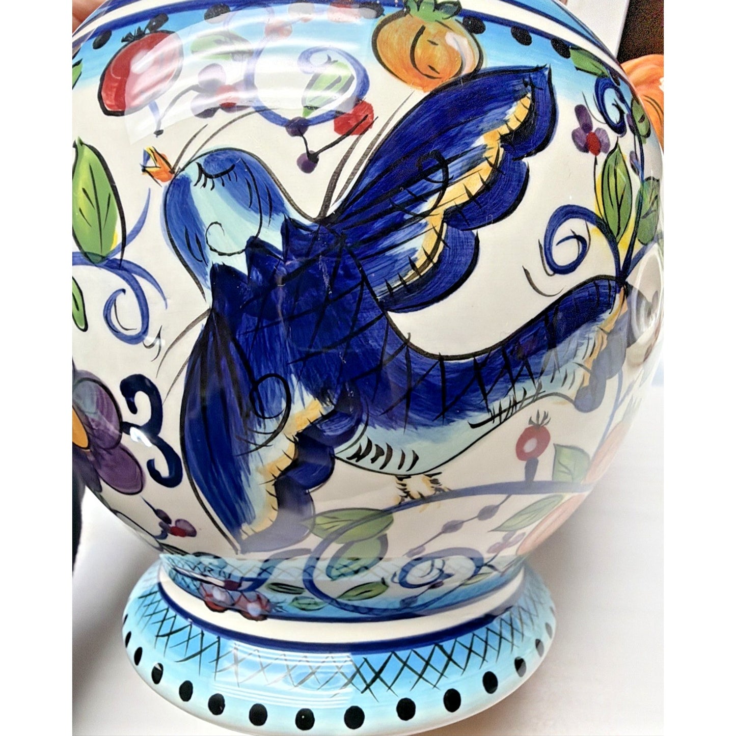 Dario Farrucci Designs Villa Paradiso Canister Cookie Jar Handles 9.25 in