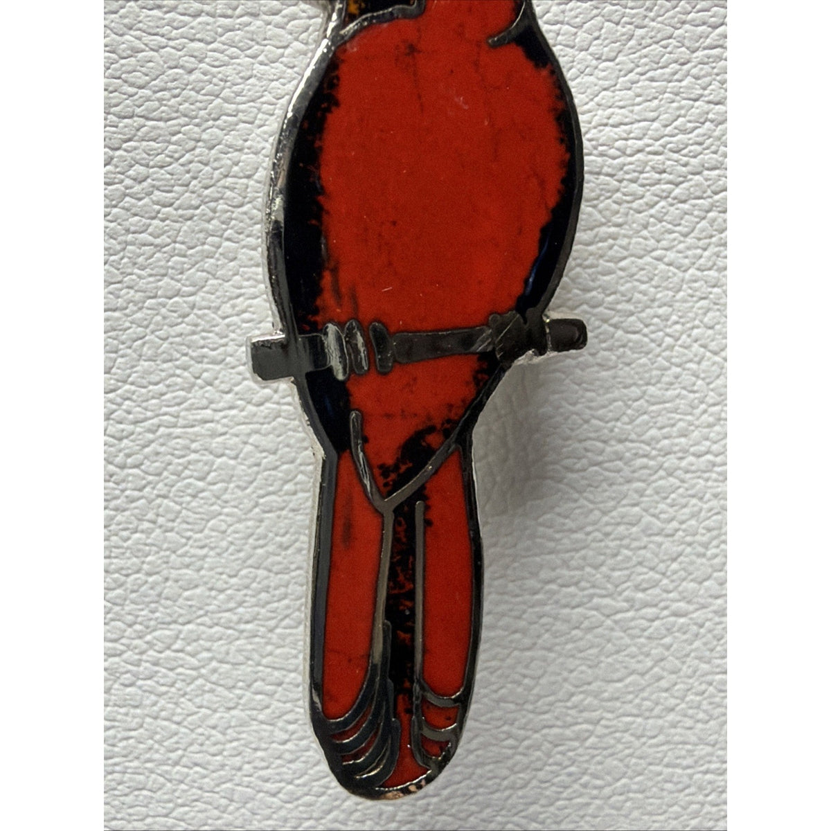 Vintage MAFCO Red Cardinal Bird Lapel Pin Enamel Nature Wildlife As Is