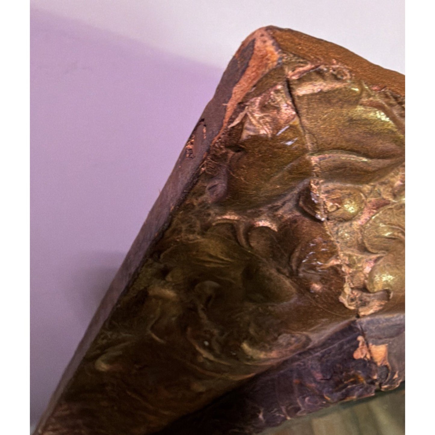 Antique Victorian Layered Wood Gold Floral Gesso Frame Only Wall Art As Is