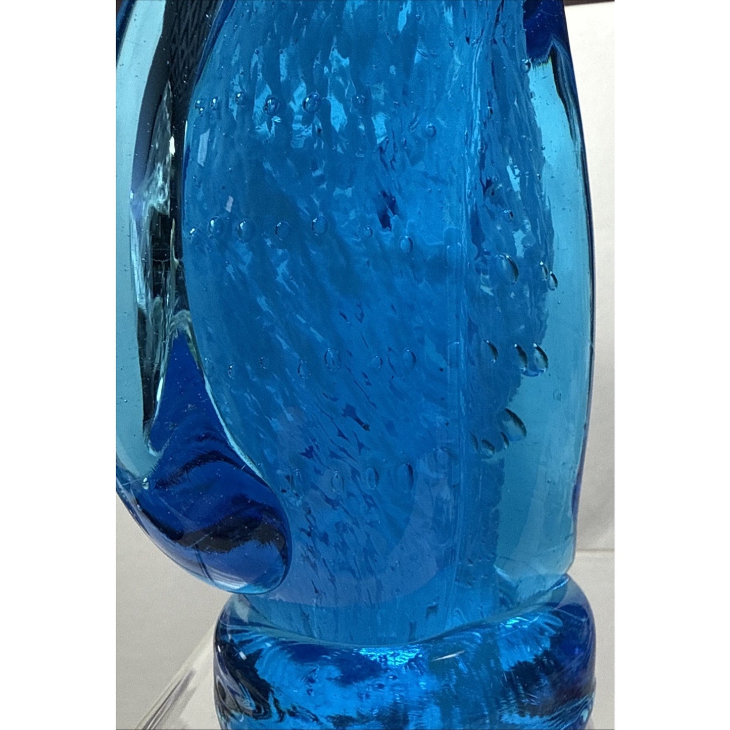 Vtg Altaglass Blue Mottled Layered Glass Cat Figurine Medicine Hat As-Is