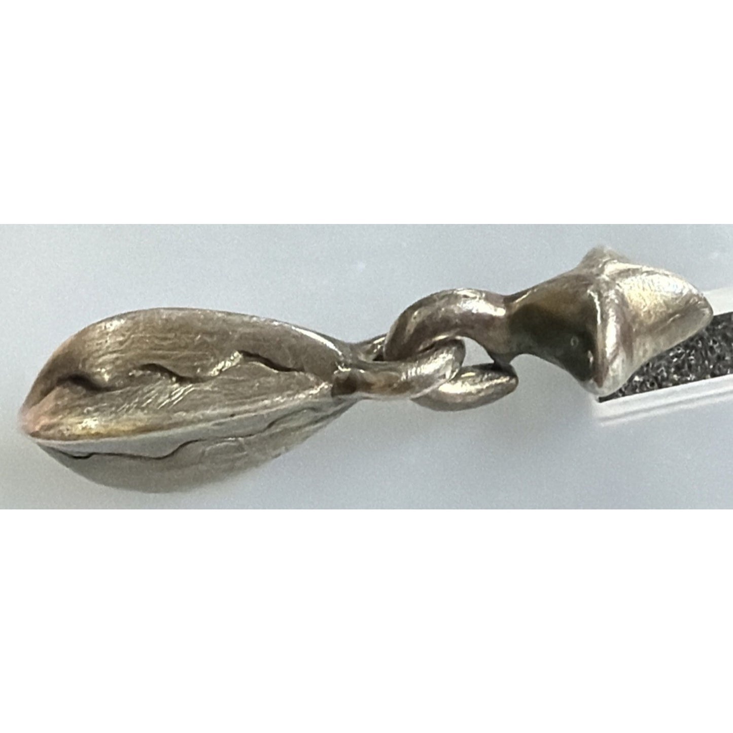 Modernist Silver Geometric Abstract Dangle Earrings Bean Fishbone Seed Pod As Is