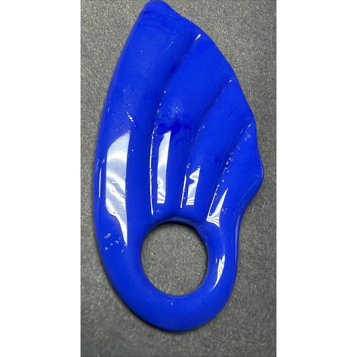 Vintage Cobalt Blue Glass Door Knocker Earrings Fan Wing Chunky As Is No Backs