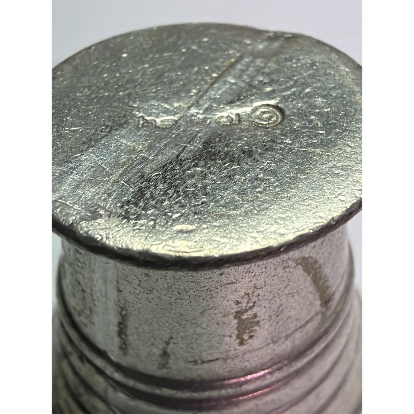 Vintage Mini Pestle Mortar Silver Metal Pewter