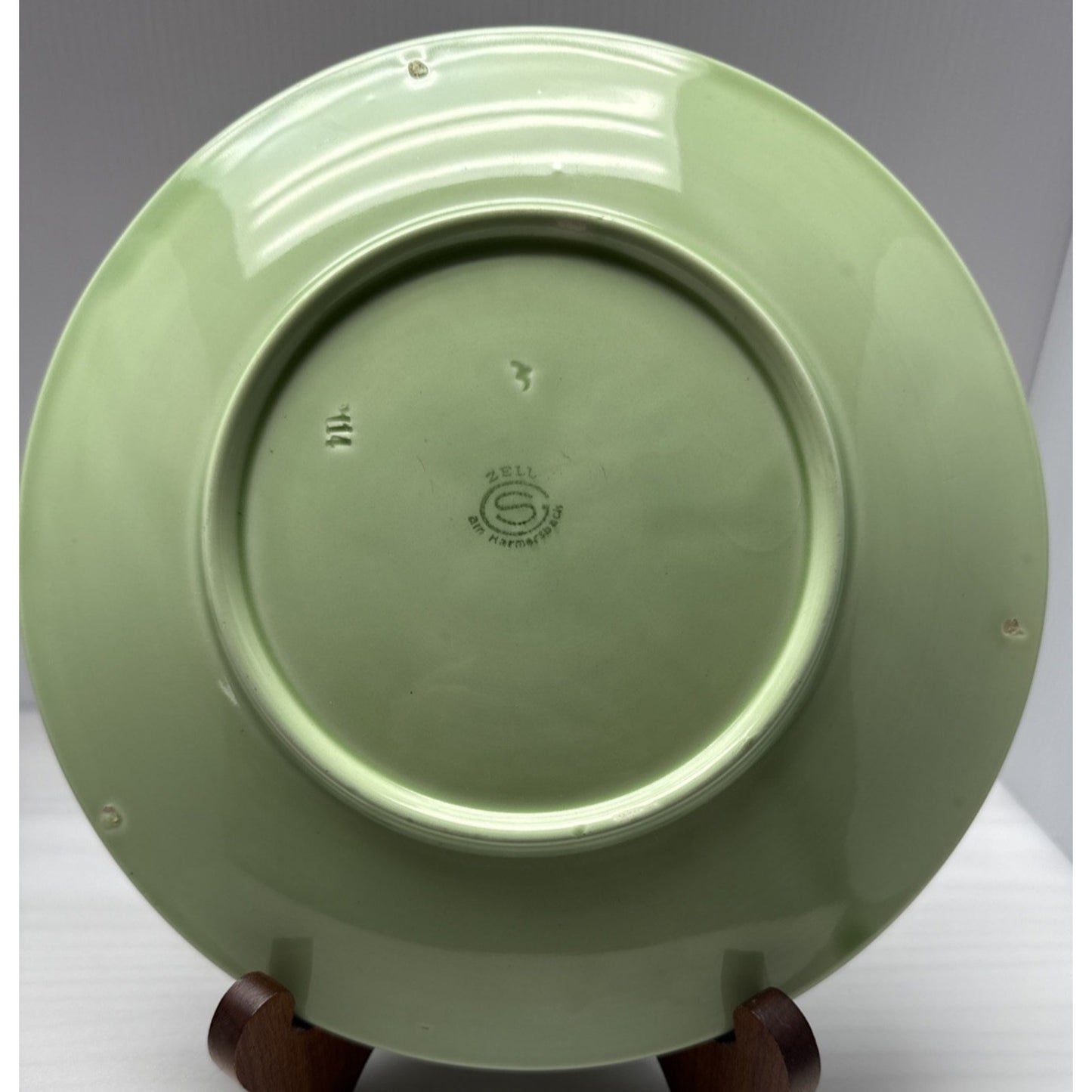 Old Zell Harmersbach Majolica Germany Grapes Leaves Hand Painted Green #114