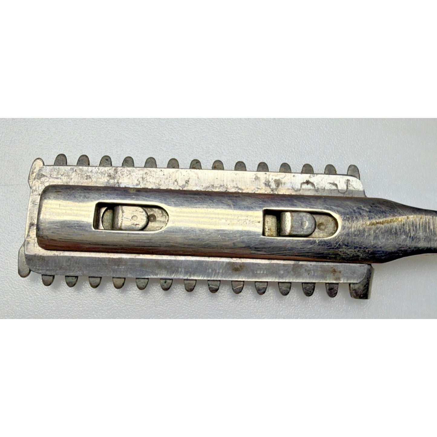 Antique Durham Duplex Razor Co New York Domino Red Leather Case Straight As Is