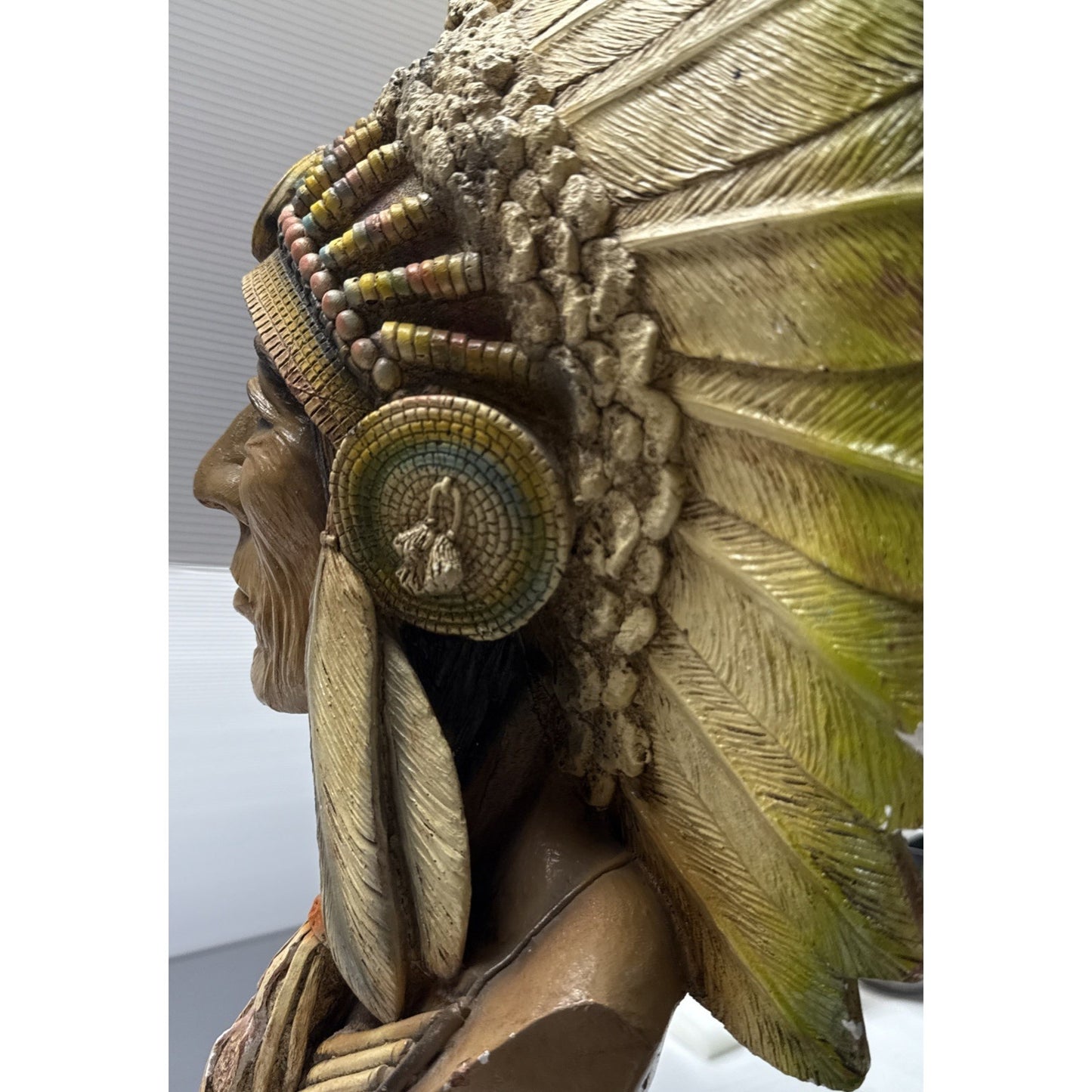 Vintage Apsit Bros of California Native American Indian Chief Bust Large As Is