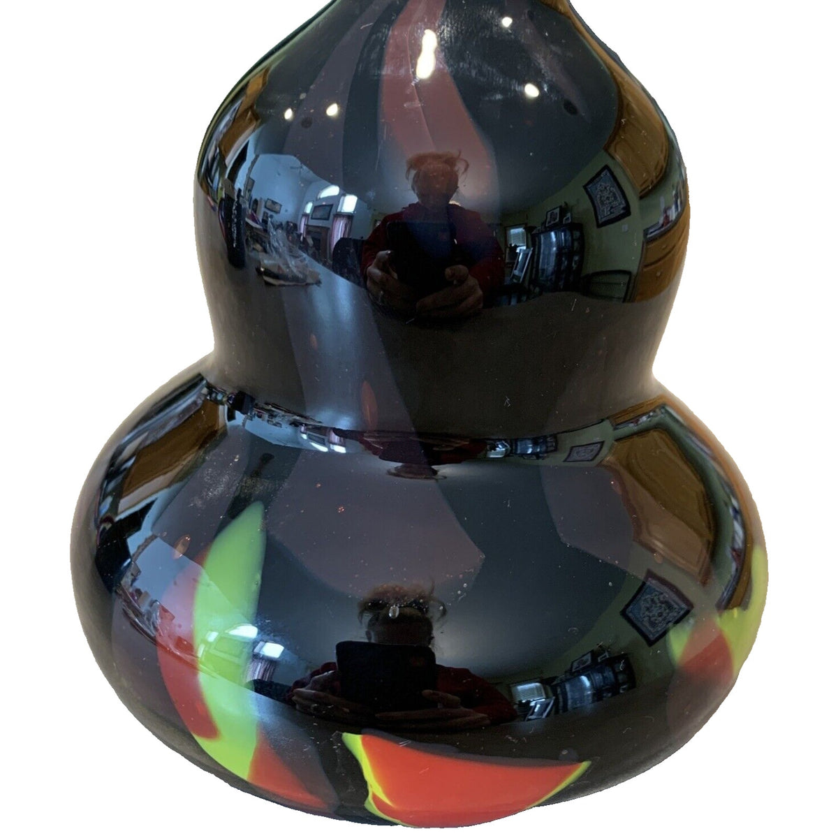 Vintage Murano Glassware Art Glass Vase Sommerso Abstract Double Gourd Shape