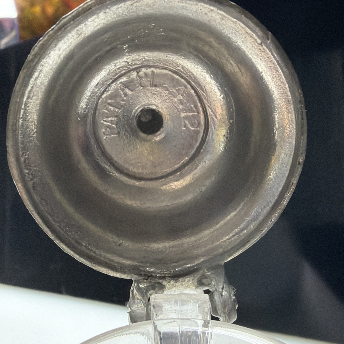 EAPG Unidentified Squares Molasses Can Syrup Dispenser Pewter Lid Spout