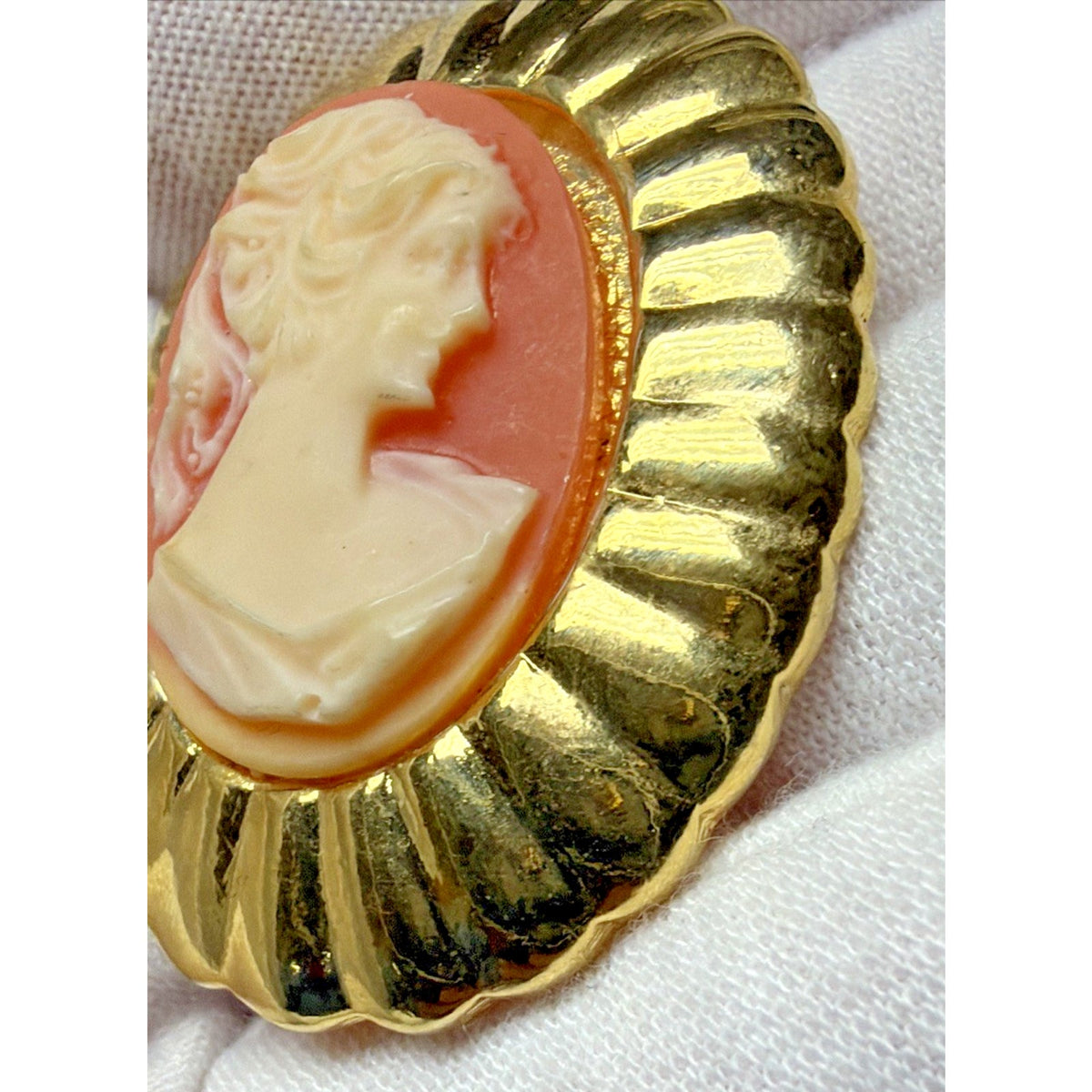 Vintage Lot of Cameo Jewelry Pins Brooches Sarah Coventry Clip Earrings As Is