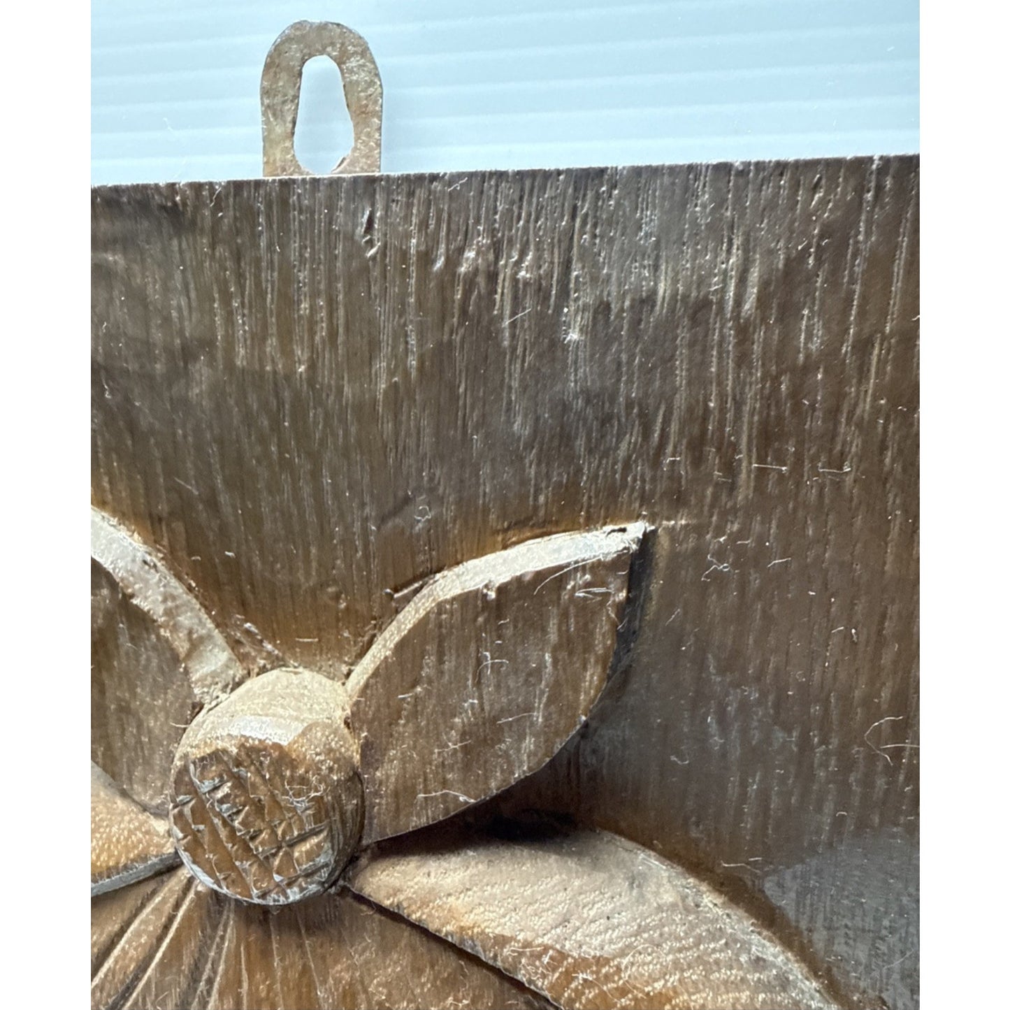 Vintage South Pacific Tribal Art Hand Carved Wood Plaque Mask Face As-Is