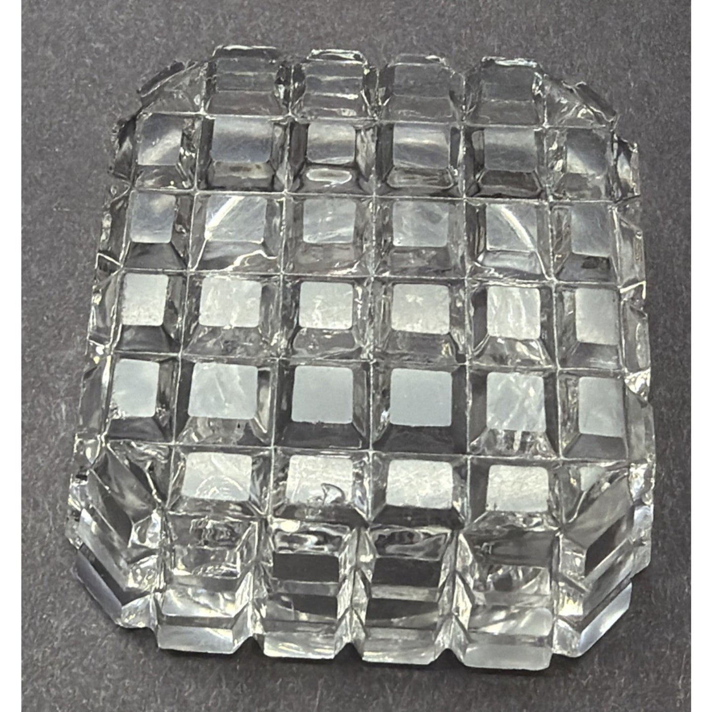 EAPG or ABP Lot of 6 Crystal Glass Square Open Salt Cellar Block Pattern As Is