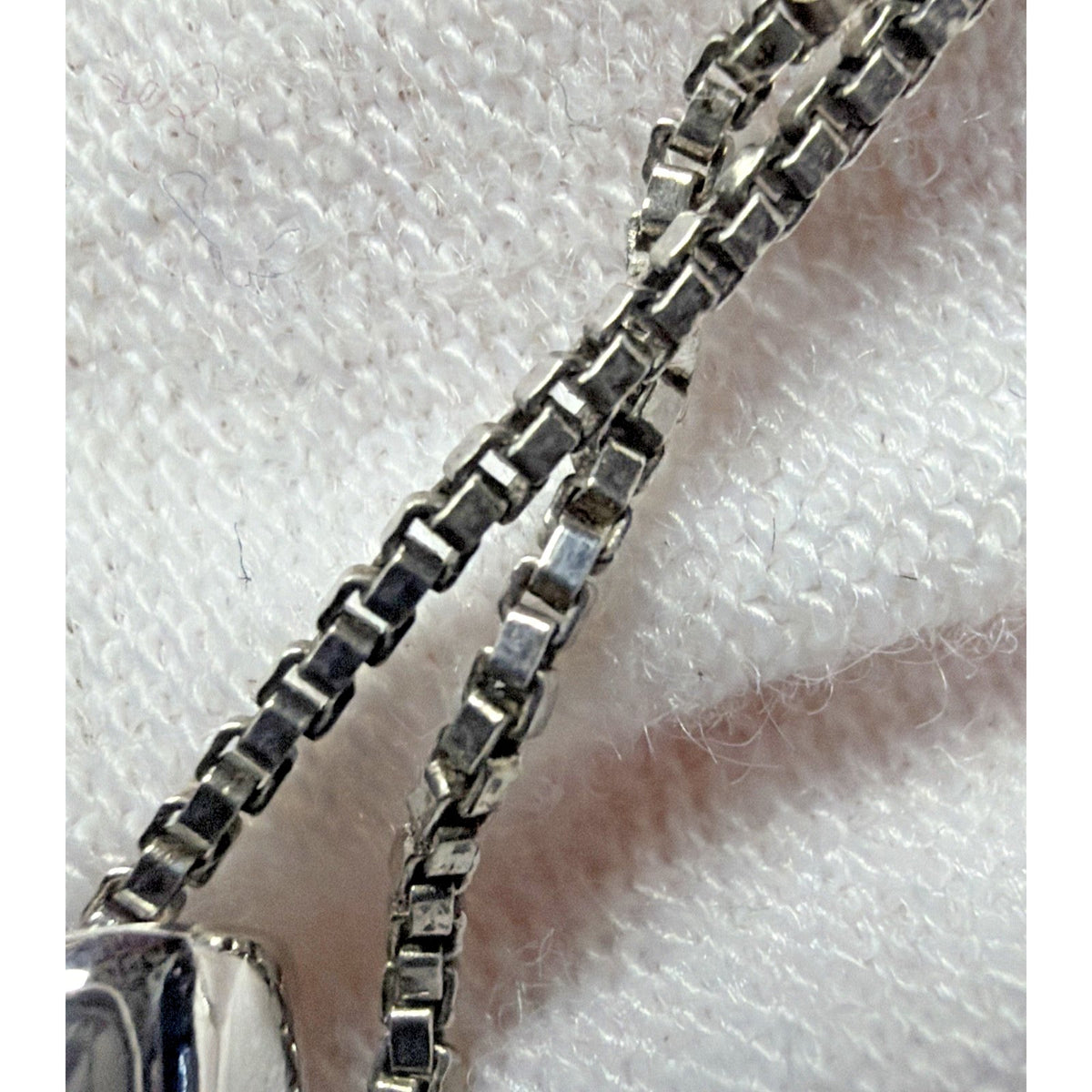 Sterling Silver Religious Cross Pendant Necklace Princess Cut Crystals Box Chain