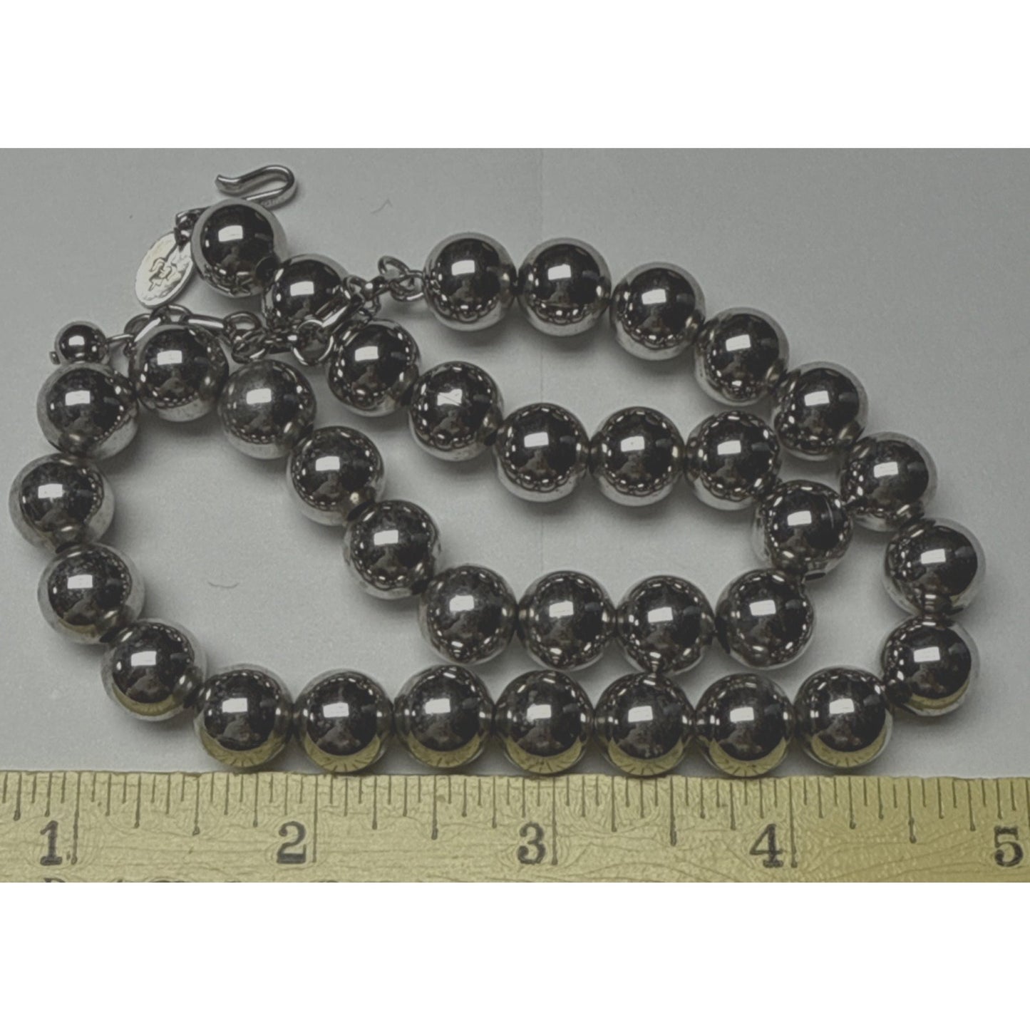 Vintage Vendome Jewelry Silver Ball Bead Necklace Chain Adjustable