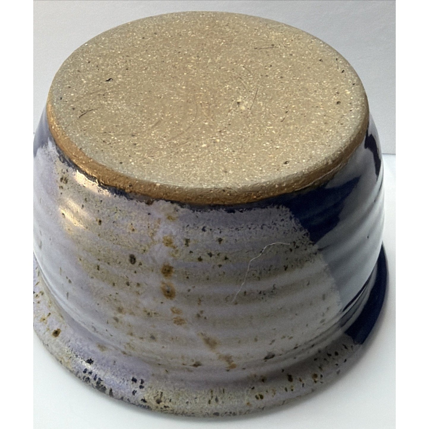 Studio Art Pottery Stoneware Bowl Glazed Speckled Multicolor Blue