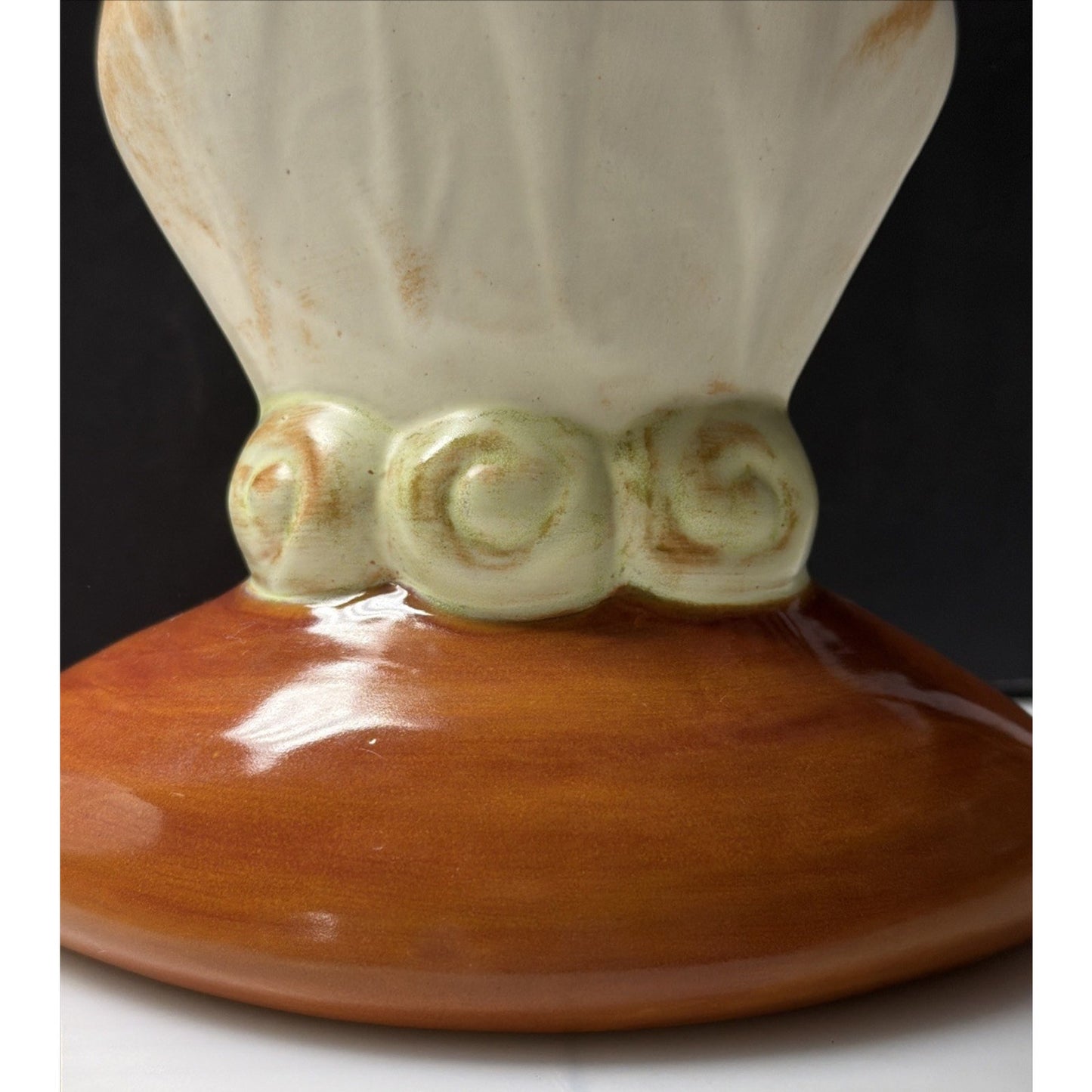 Vintage Larmer Butter Toast Art Pottery Vase Modernist Handles