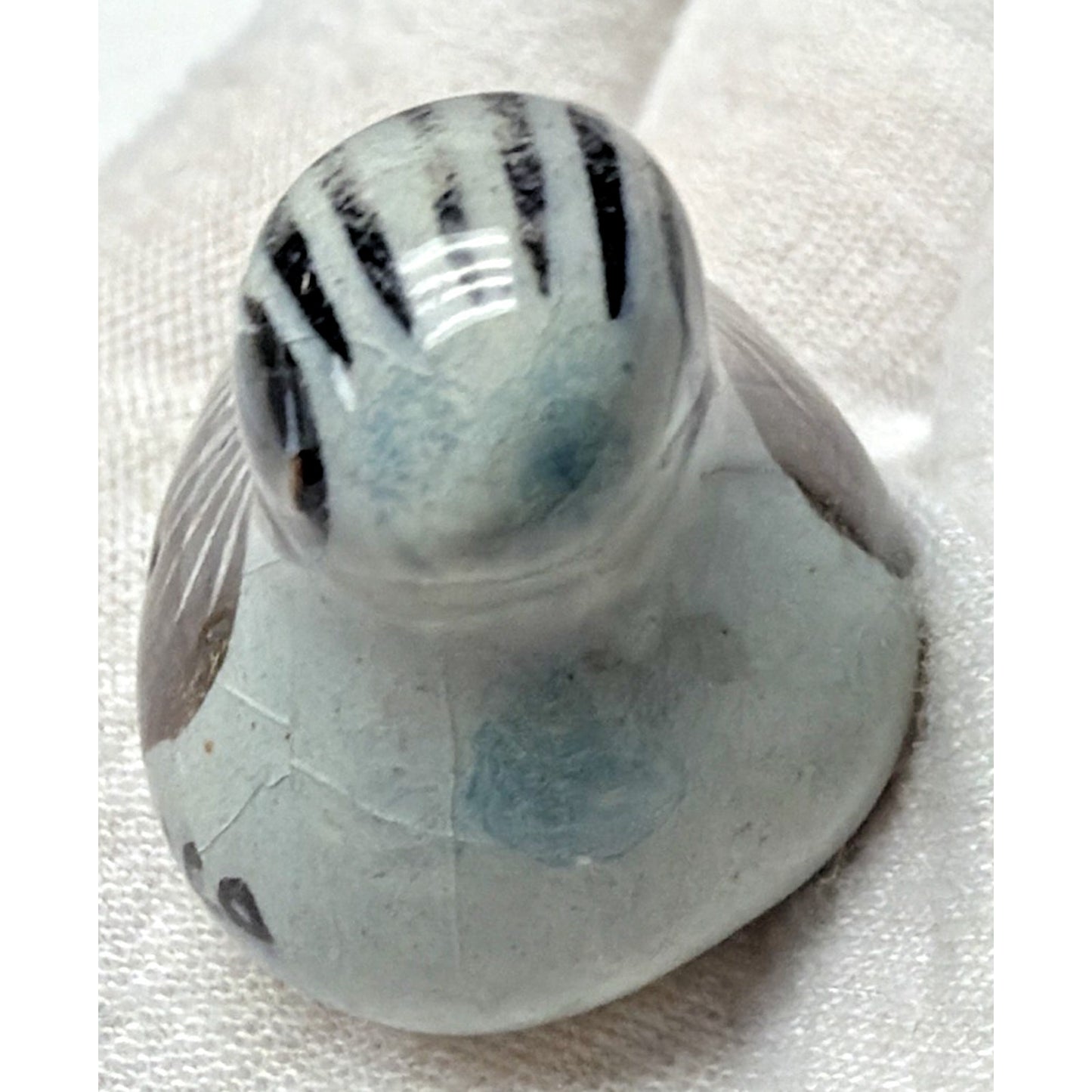 Vtg Mexican Tonala Pottery Mini Bird Hand Painted Glazed Floral Signed As Is