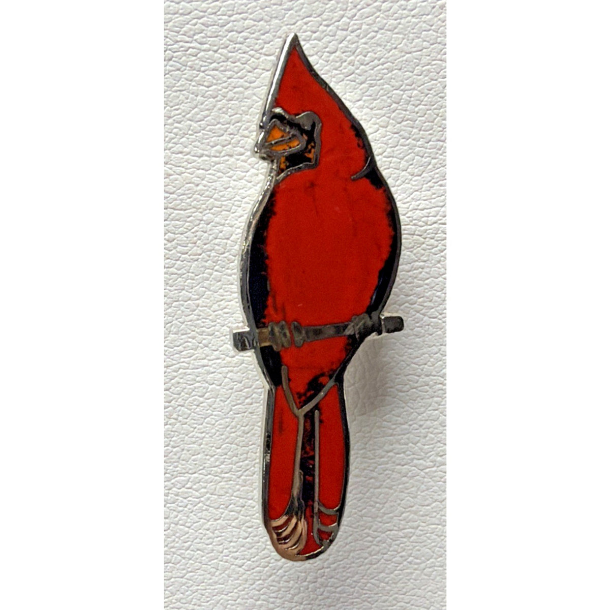 Vintage MAFCO Red Cardinal Bird Lapel Pin Enamel Nature Wildlife As Is
