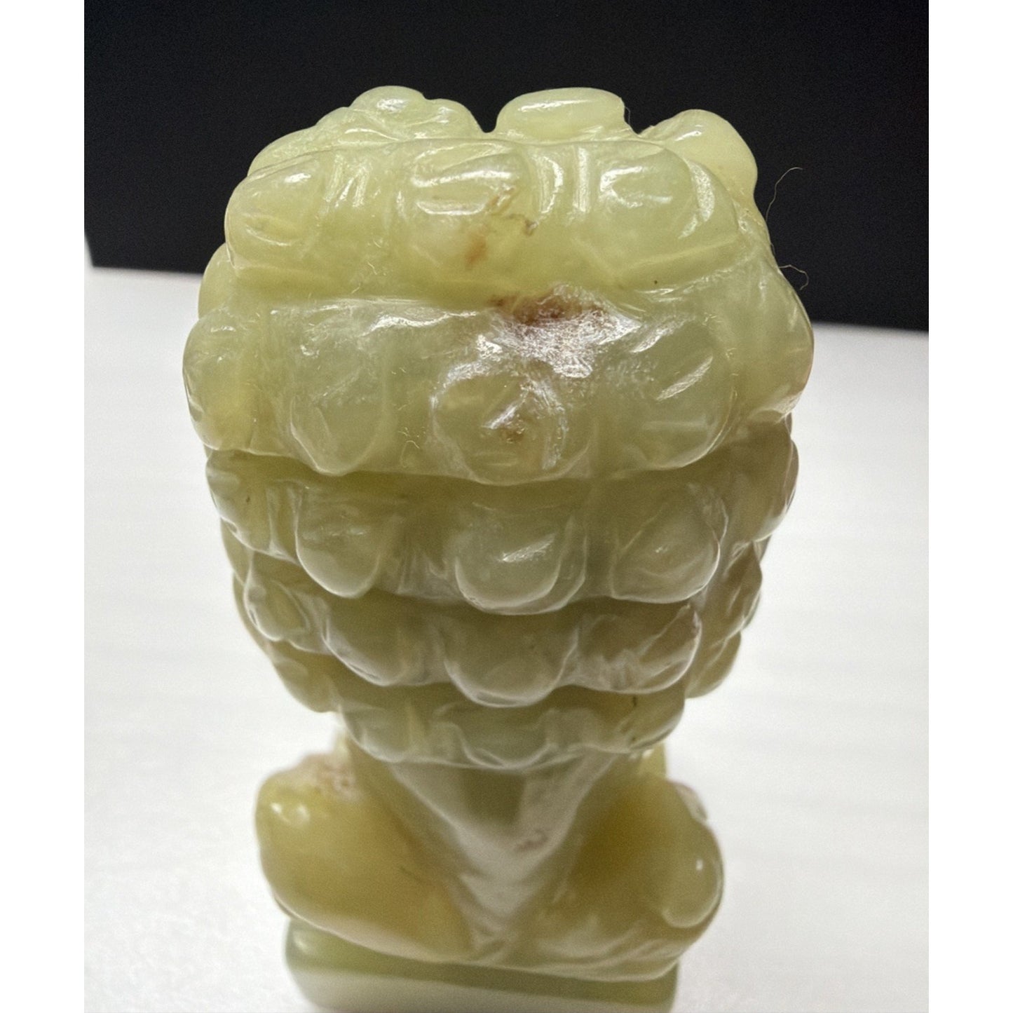 Vintage Carved Green Stone Jade Foo Dog Stamp Seal Box Personalized As Is Read