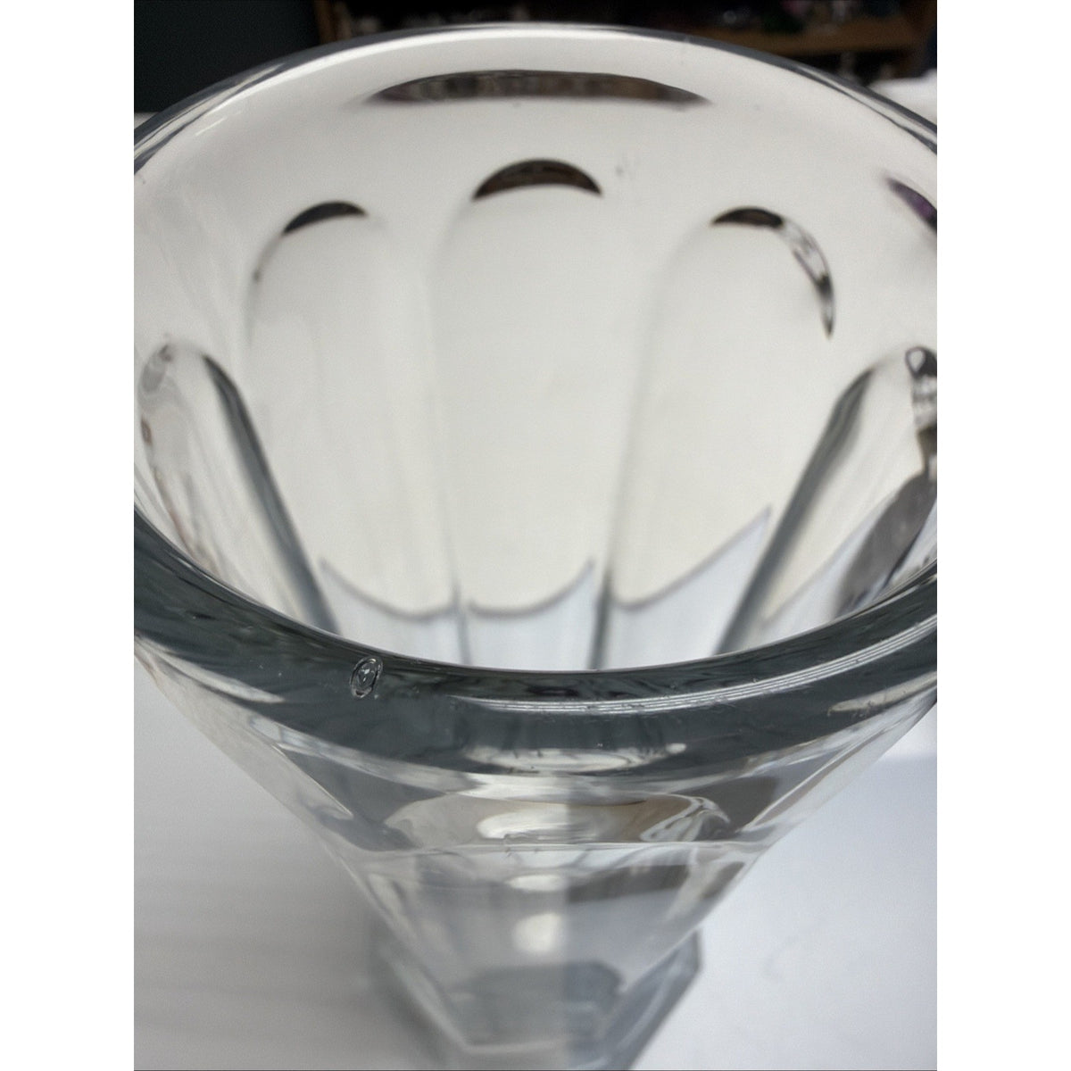 EAPG Heisey Glass Colonial Panel Clear Straw Jar #331 No Lid As Is
