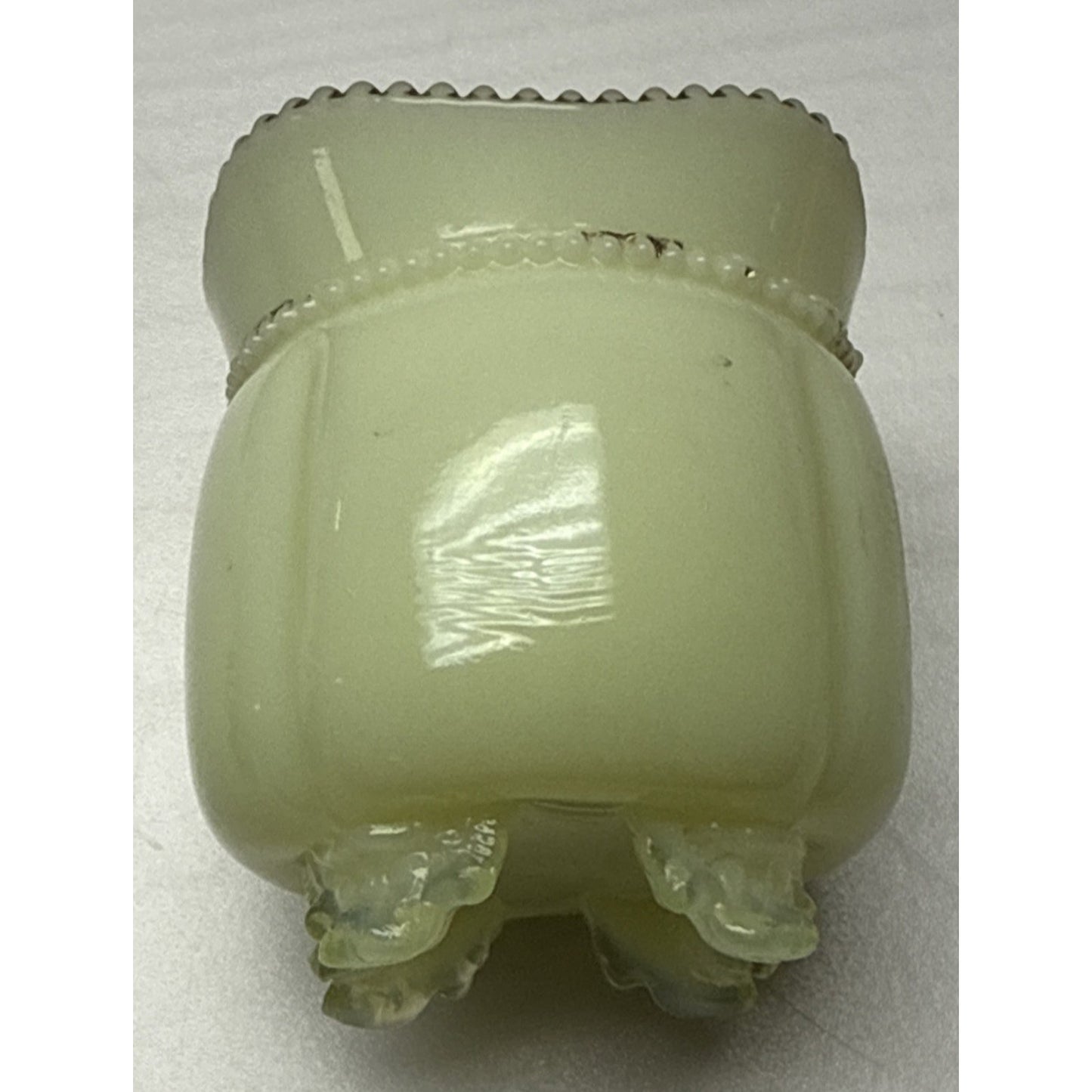 EAPG Tarentum Glass Georgia Gem Opaque Custard Toothpick Matchstick Holder Bead