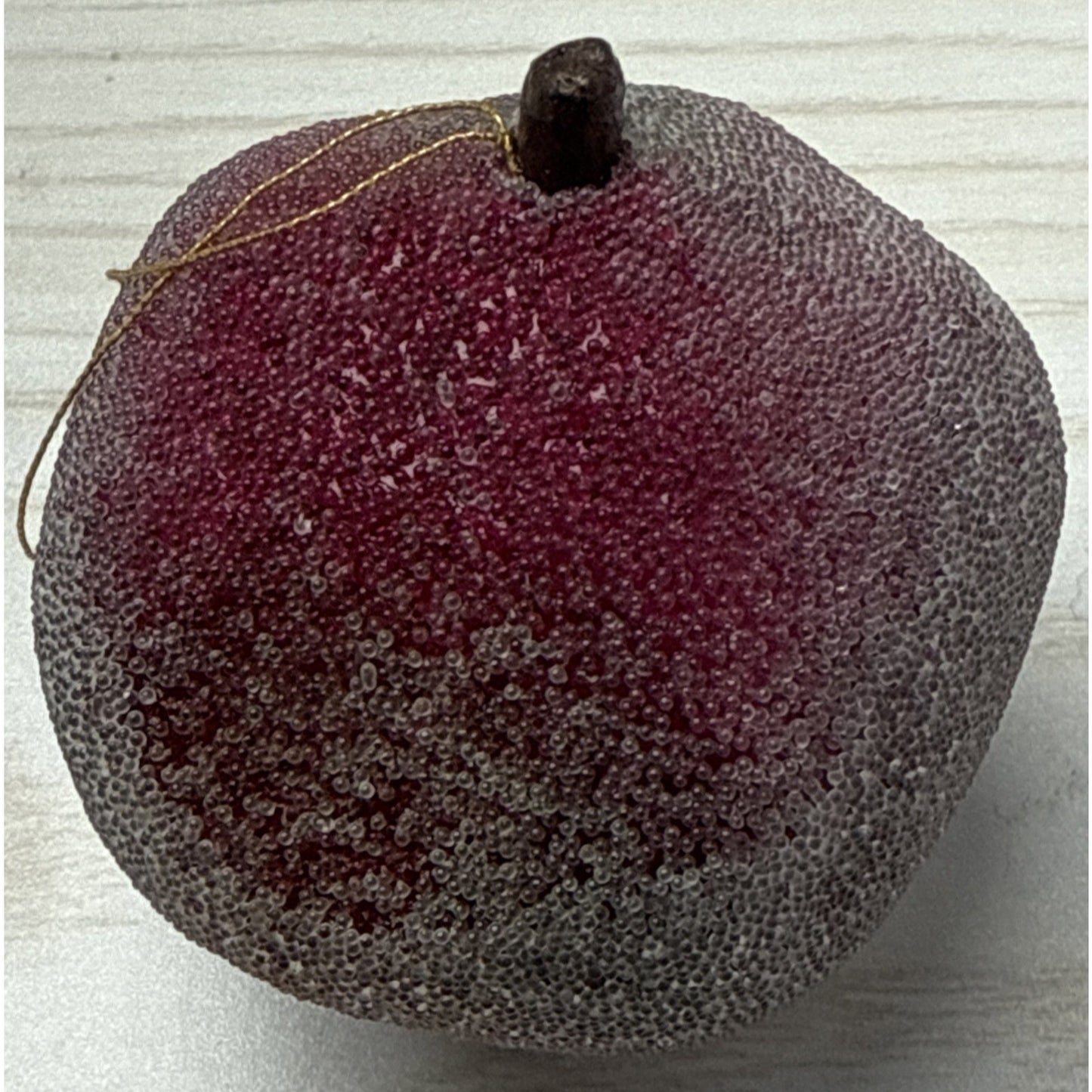 Vintage Lot of 5 Beaded Sugar Frosted Faux Fruit Christmas Ornaments