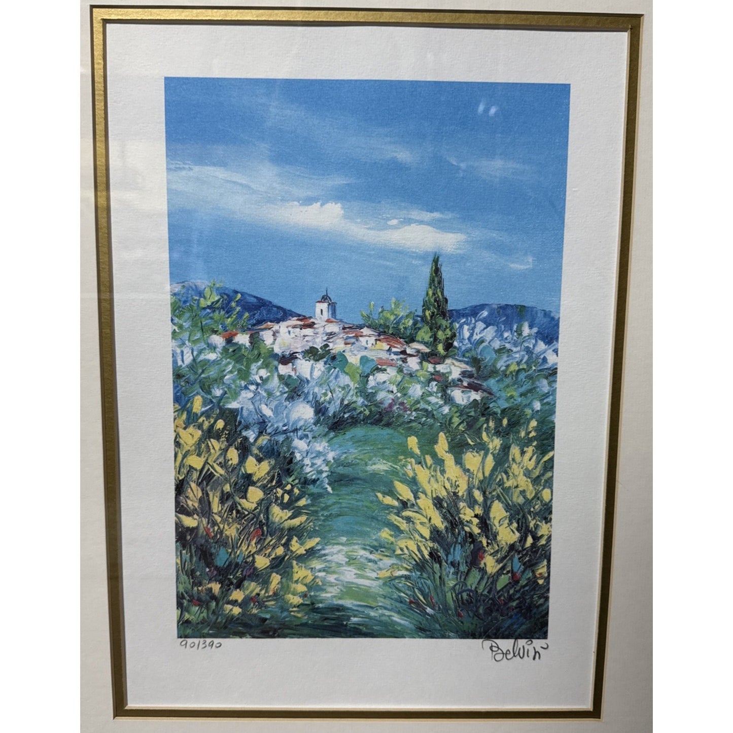 Belvisi Country Side #1 Lithograph Signed Number 90/390 Framed Matted As-Is