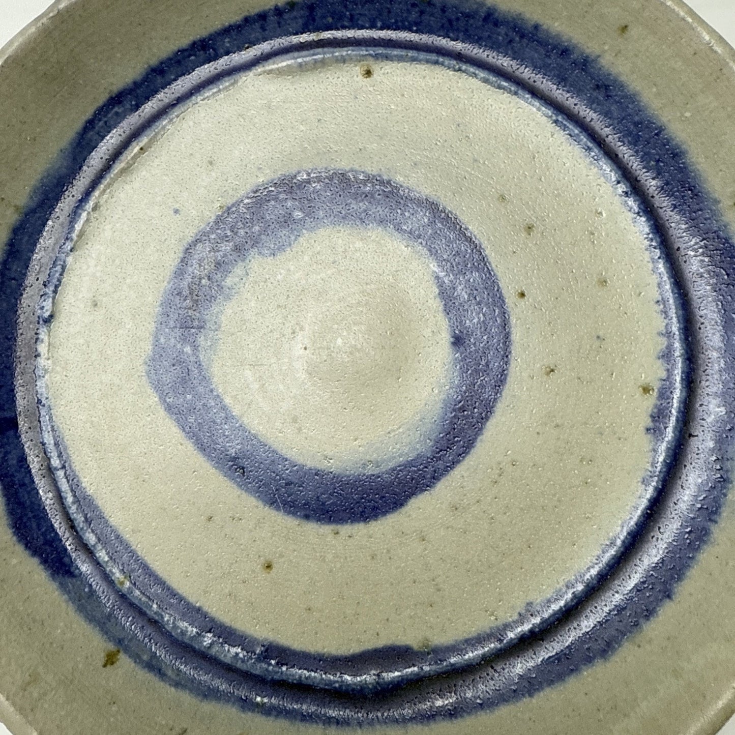 Vintage HMN Art Pottery Platter Plate Bowls Stoneware Blue Circles