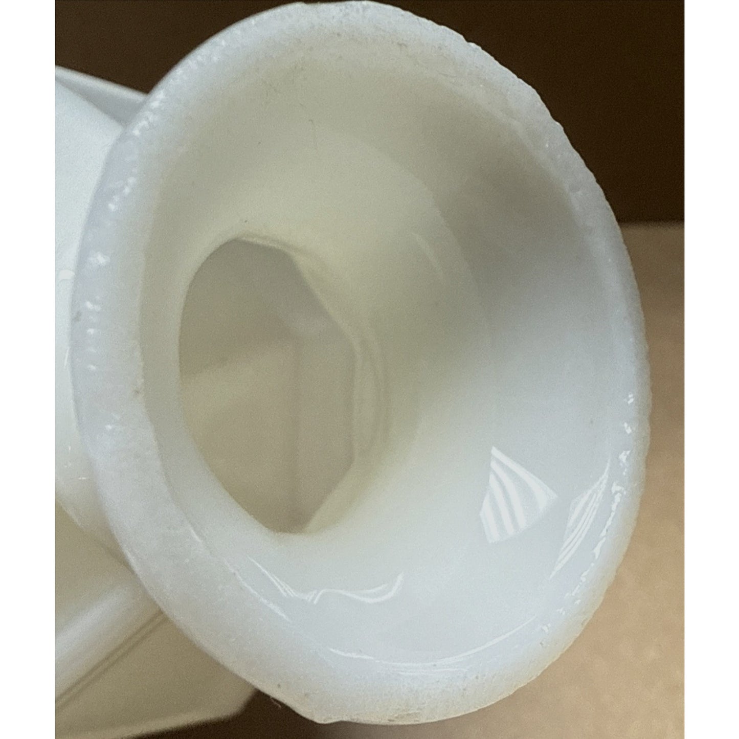 Antique Miniature Oil Lamp Mission Block Milk Glass As-Is