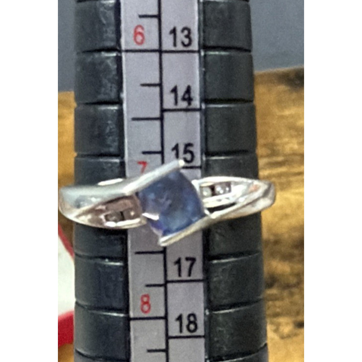 Vintage Star Ring Inc P4SR Diamond Topaz Ring Platina 4 Sz 7 Read Description