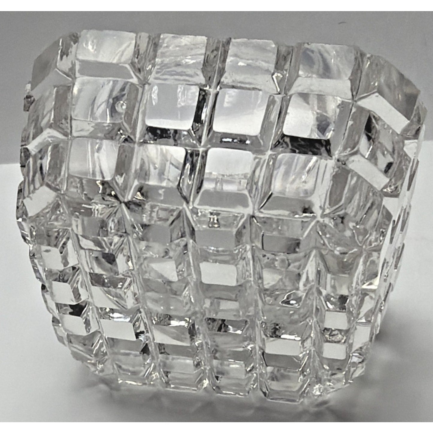 EAPG or ABP Lot of 6 Crystal Glass Square Open Salt Cellar Block Pattern As Is