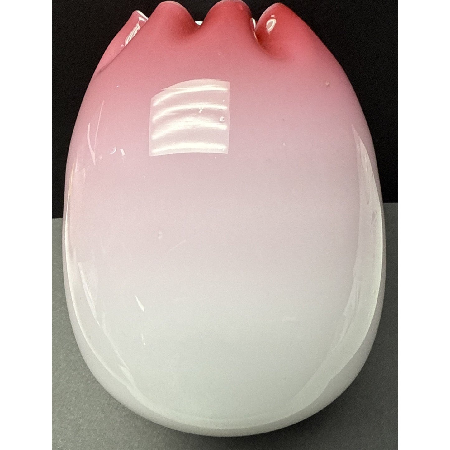 Victorian Stevens Williams Cased Peachblow Vase Crimped Edge Melon