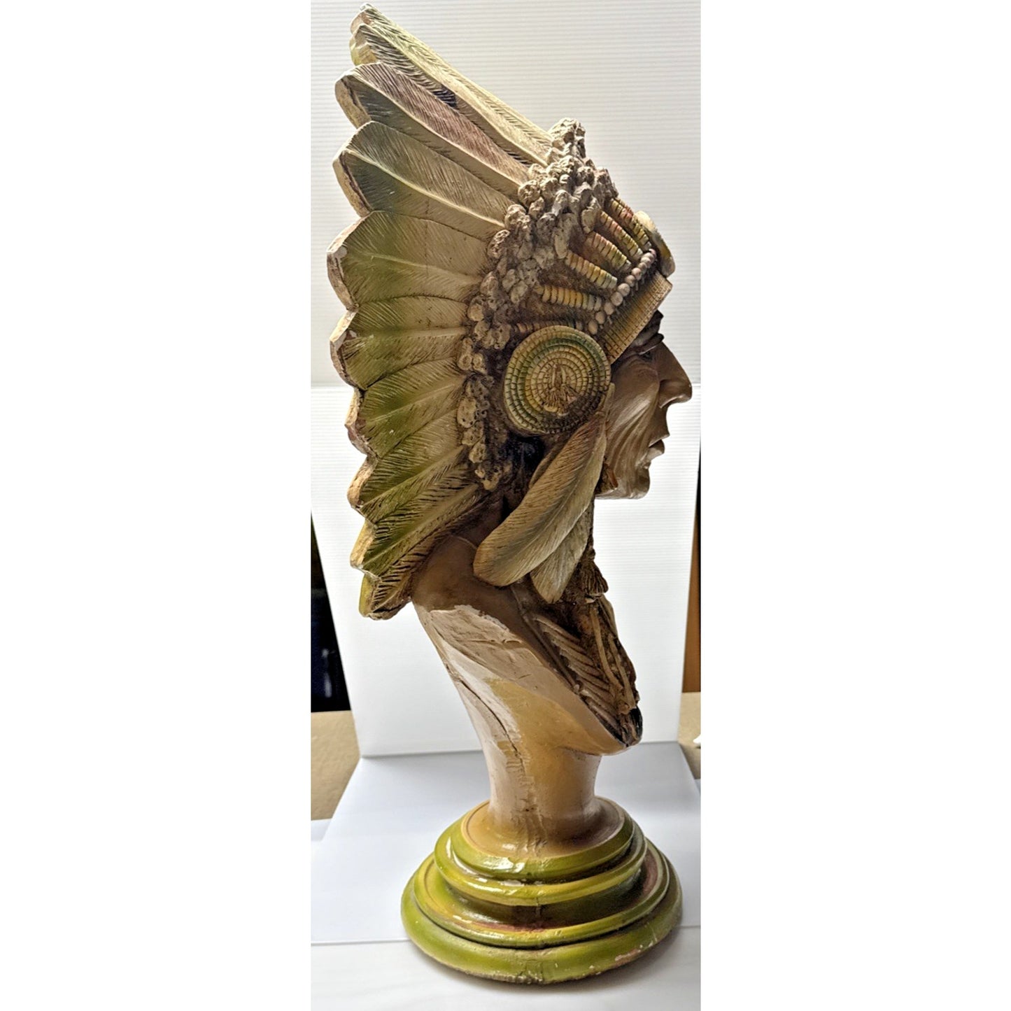 Vintage Apsit Bros of California Native American Indian Chief Bust Large As Is