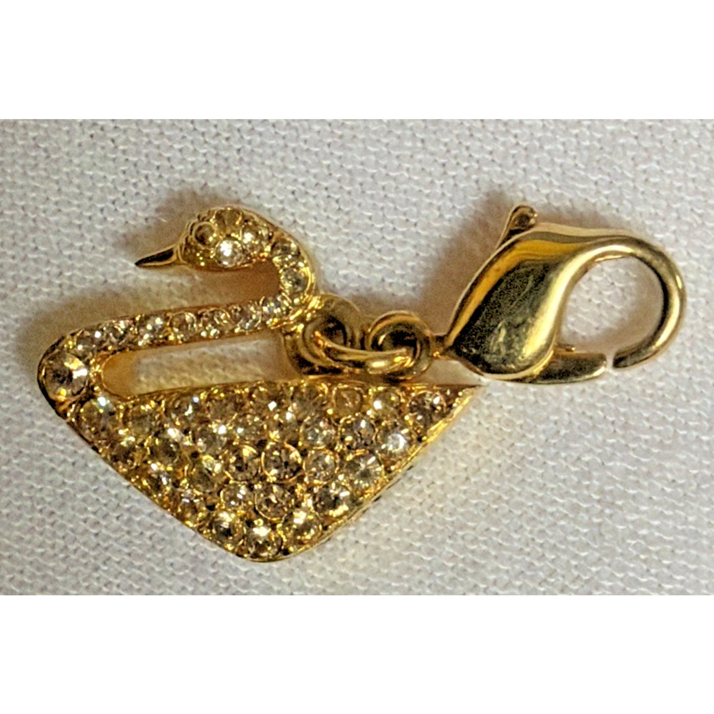 Swarovski Golden Swan Pave Crystal Charm Pendant