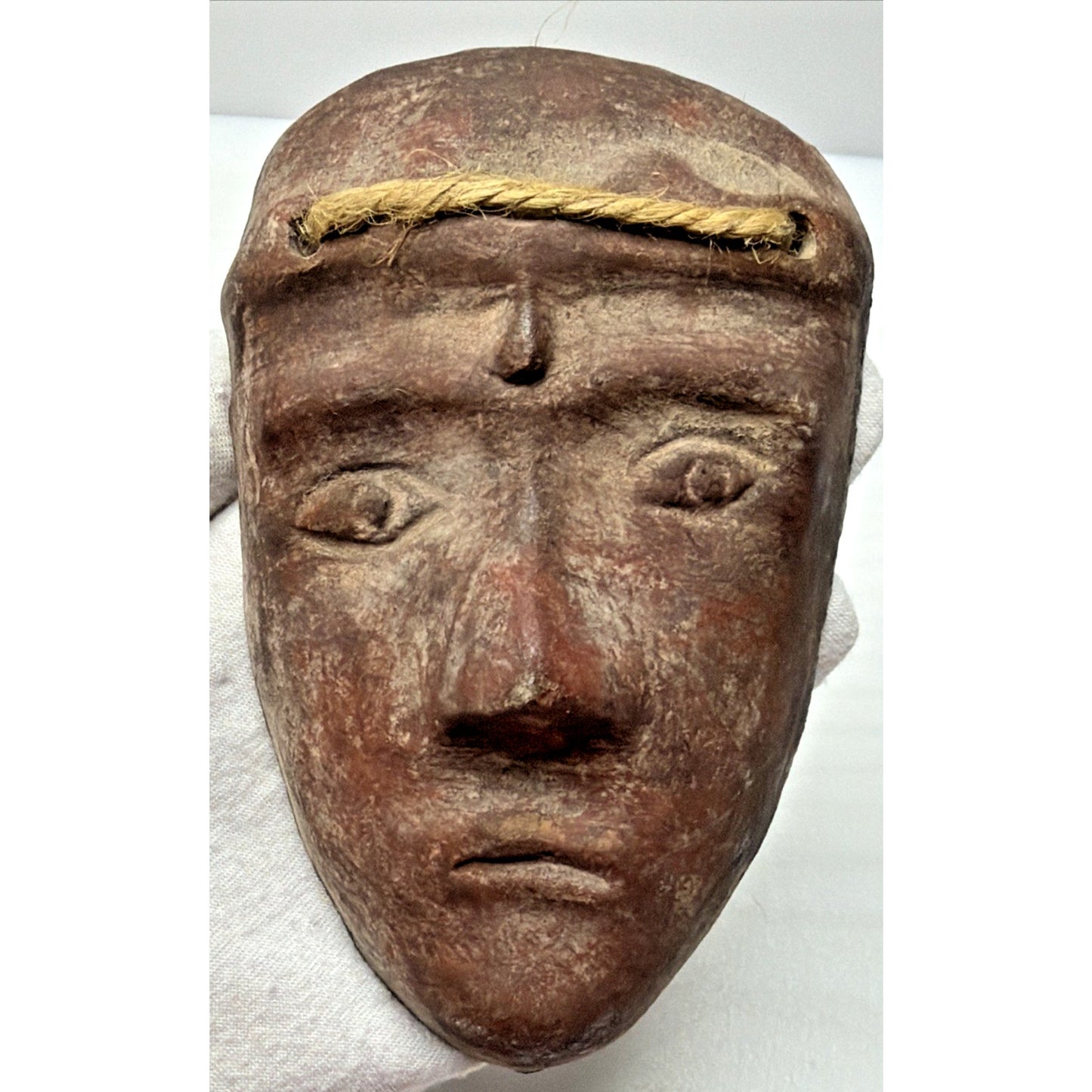 Vintage Columbian Mexican Clay Pottery Face Mask Wall Hanging