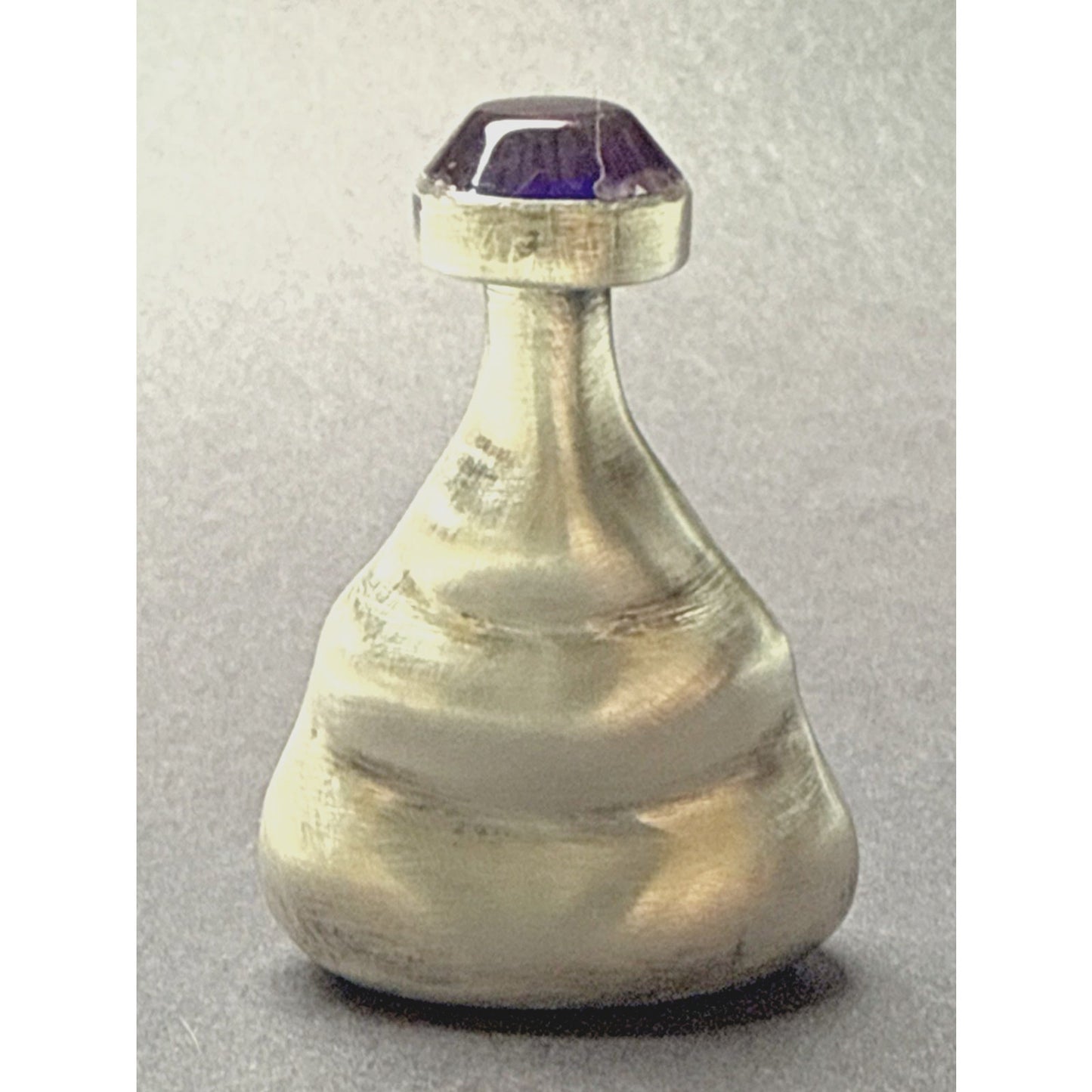 Taxco Sterling Silver TH-112 Mini Perfume Bottle Modern Blue Cabochon As Is