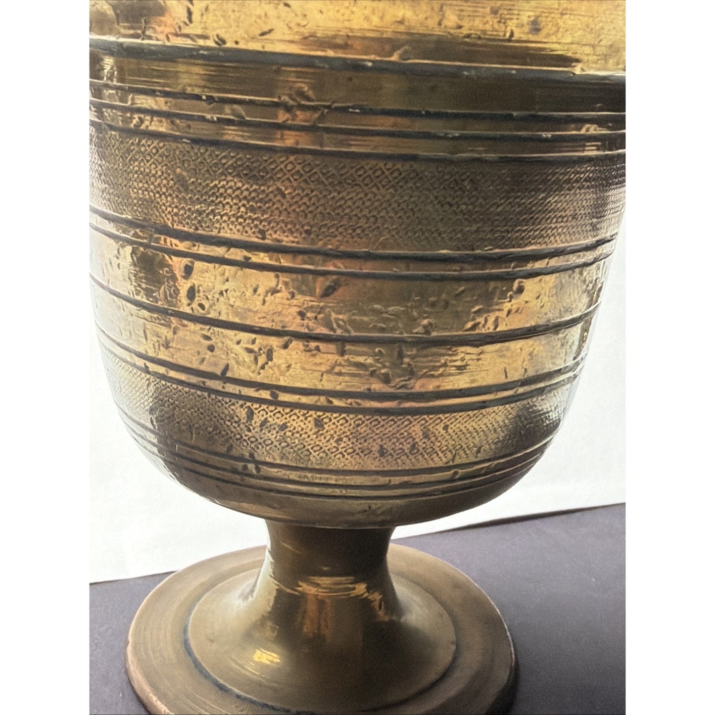 Old Brass Bronze Colored Pestle Mortar Footed Apothecary Pharmacy As Is Read