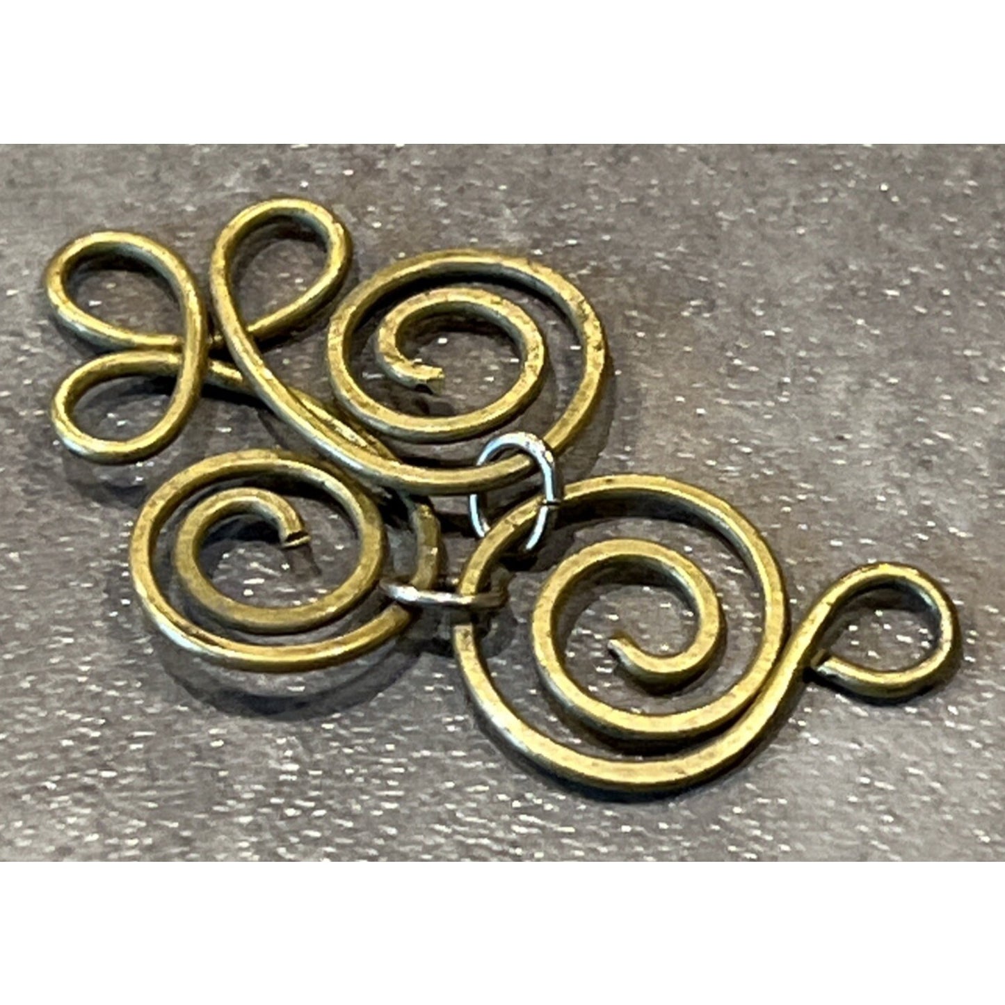 Vintage Celtic Budding Spiral Pendant Charm Gold Tone Brass