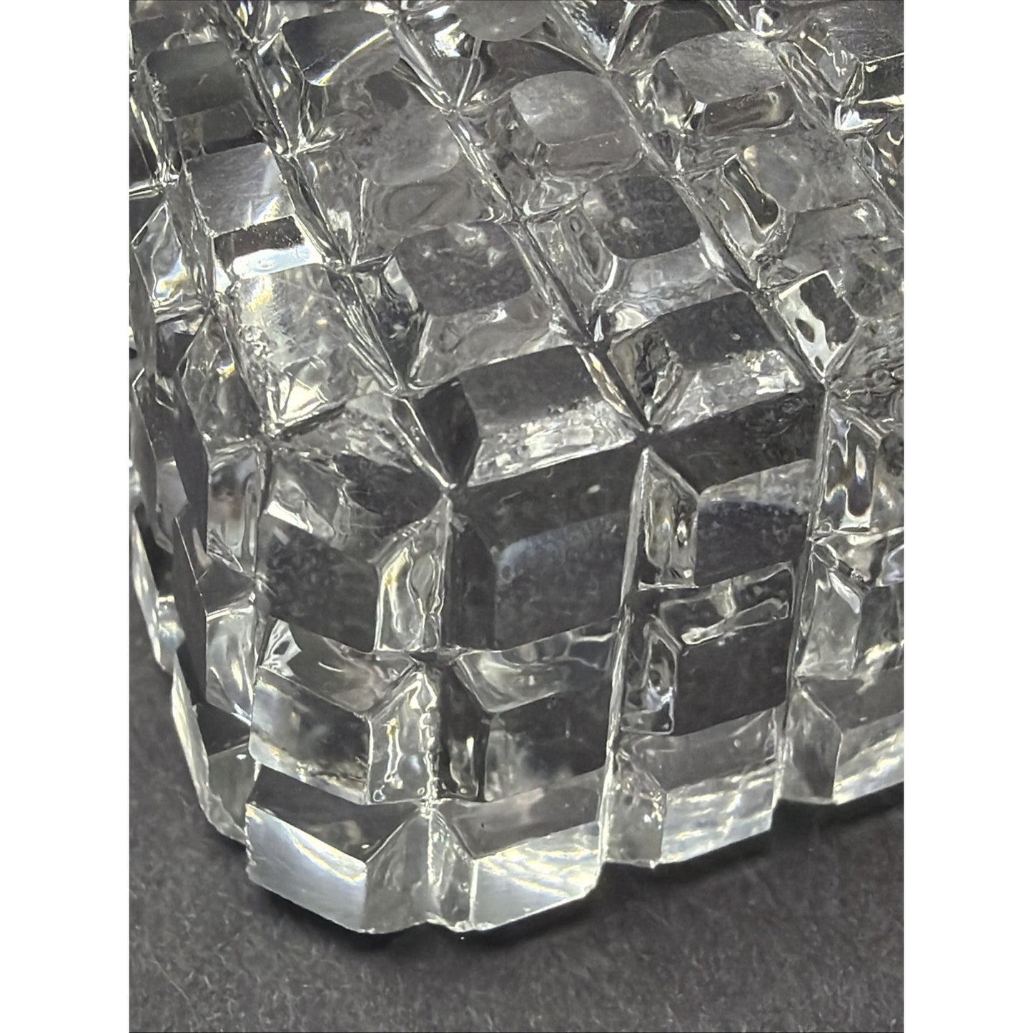 EAPG or ABP Lot of 6 Crystal Glass Square Open Salt Cellar Block Pattern As Is