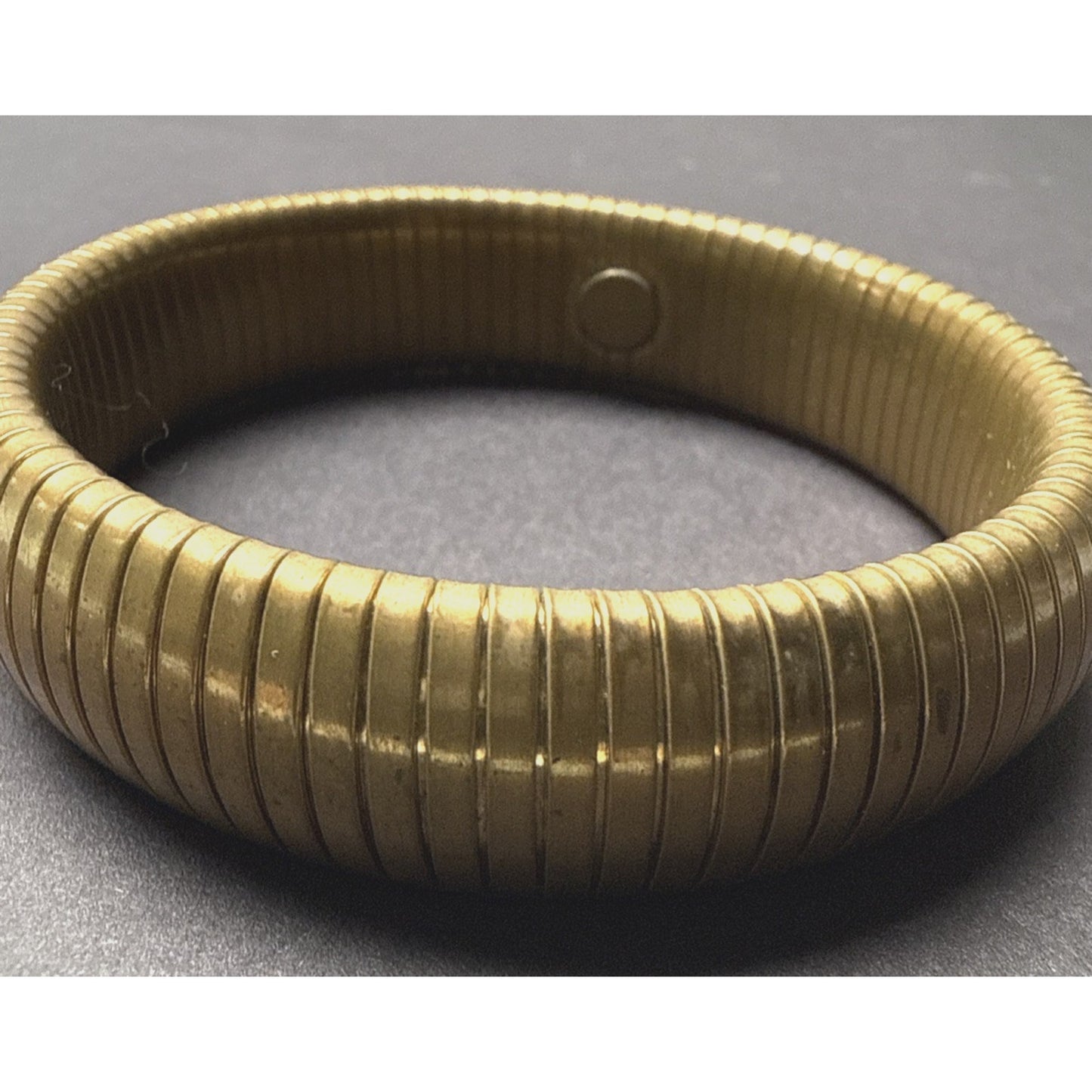 Vintage Flex Omega Brass Gold Tone Bangle Tubogas Stretch Bracelet